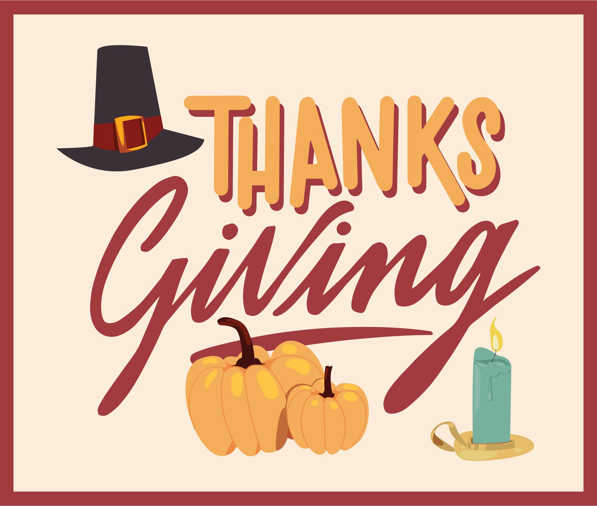 Printable Happy Thanksgiving Sign Clipart