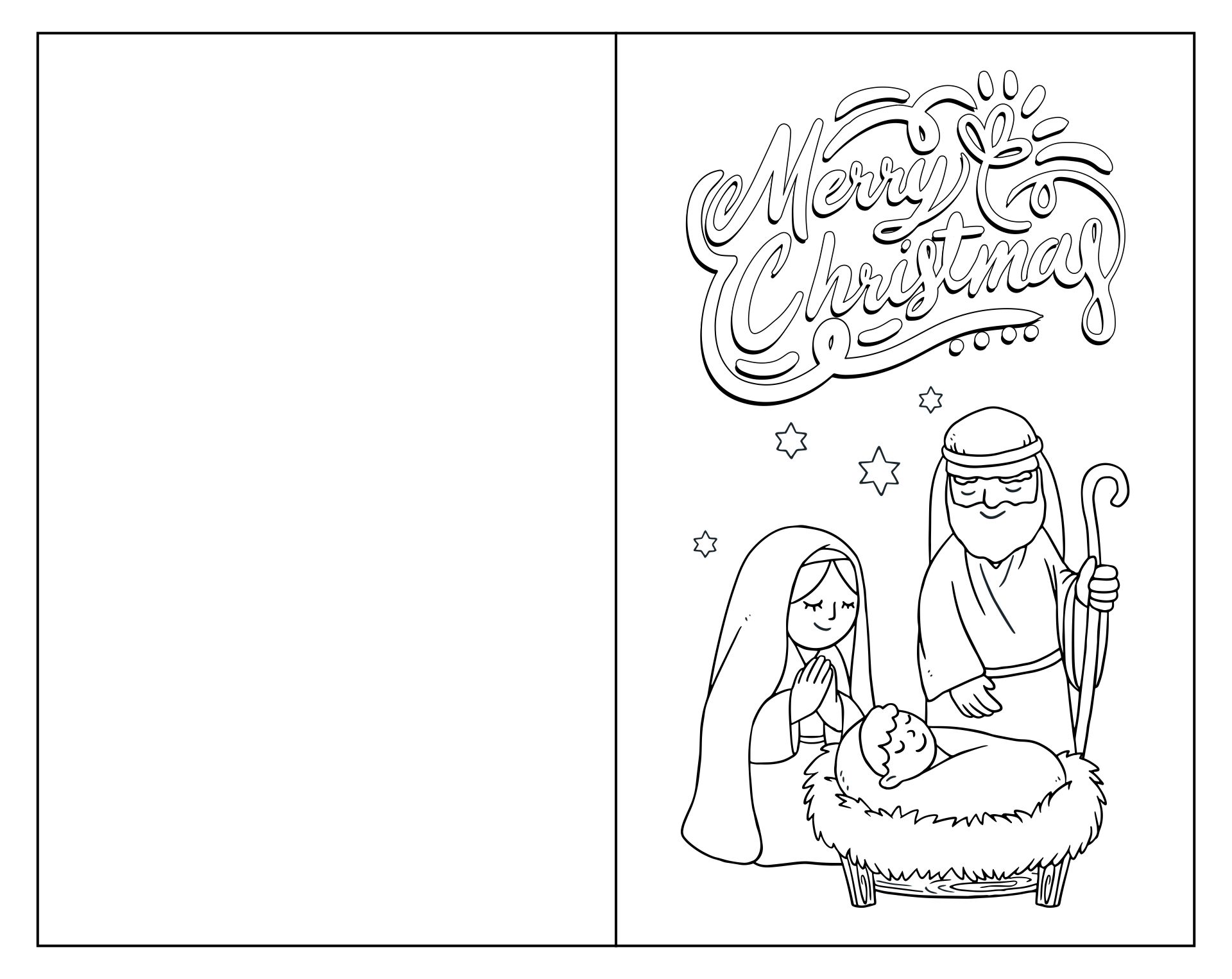 Printable Religious Christmas Cards To Color