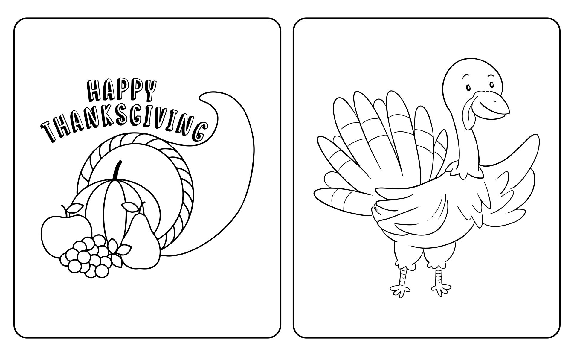 Printable Thanksgiving Coloring Book