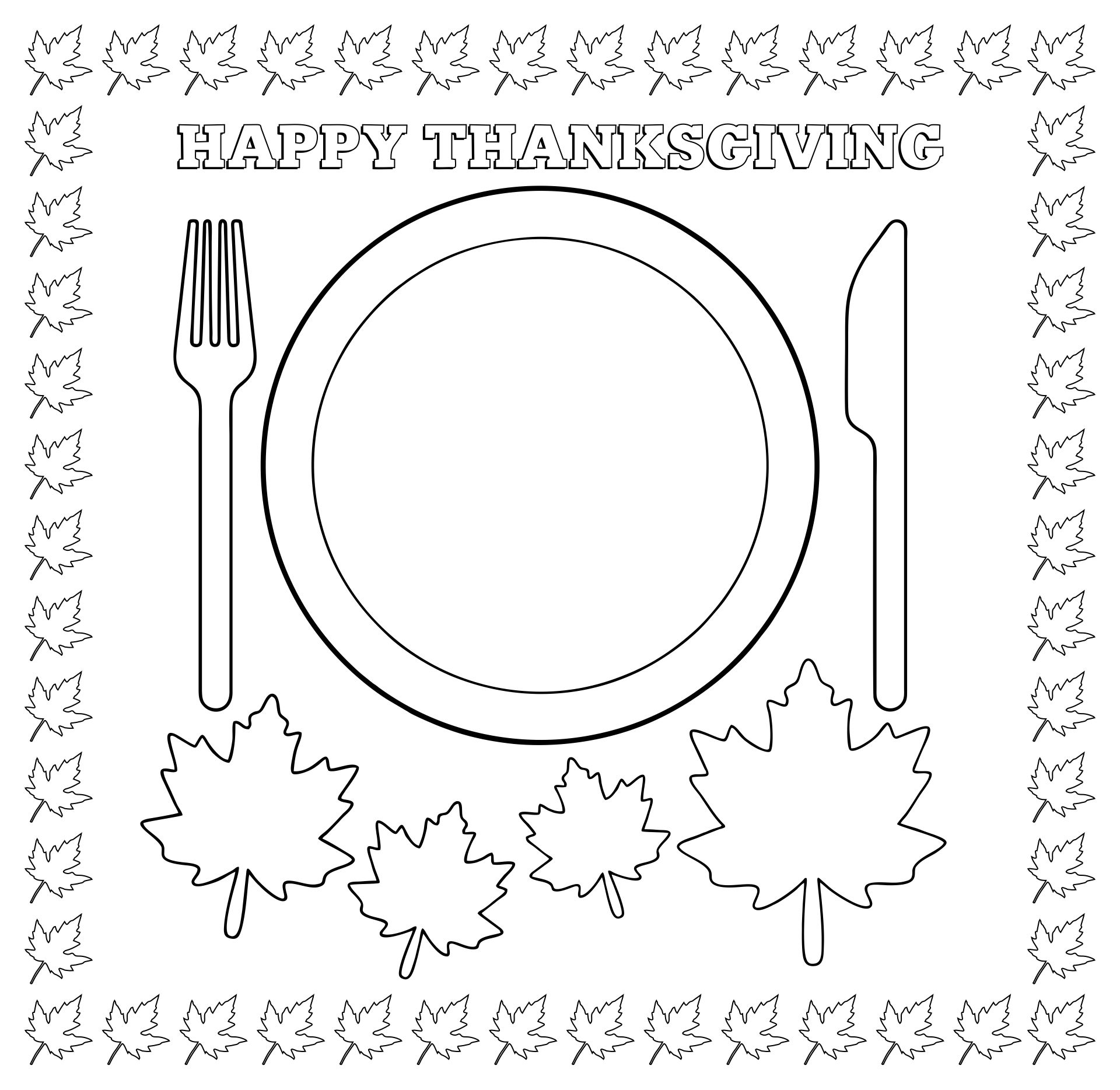 Thanksgiving Activity Placemats For Kids
