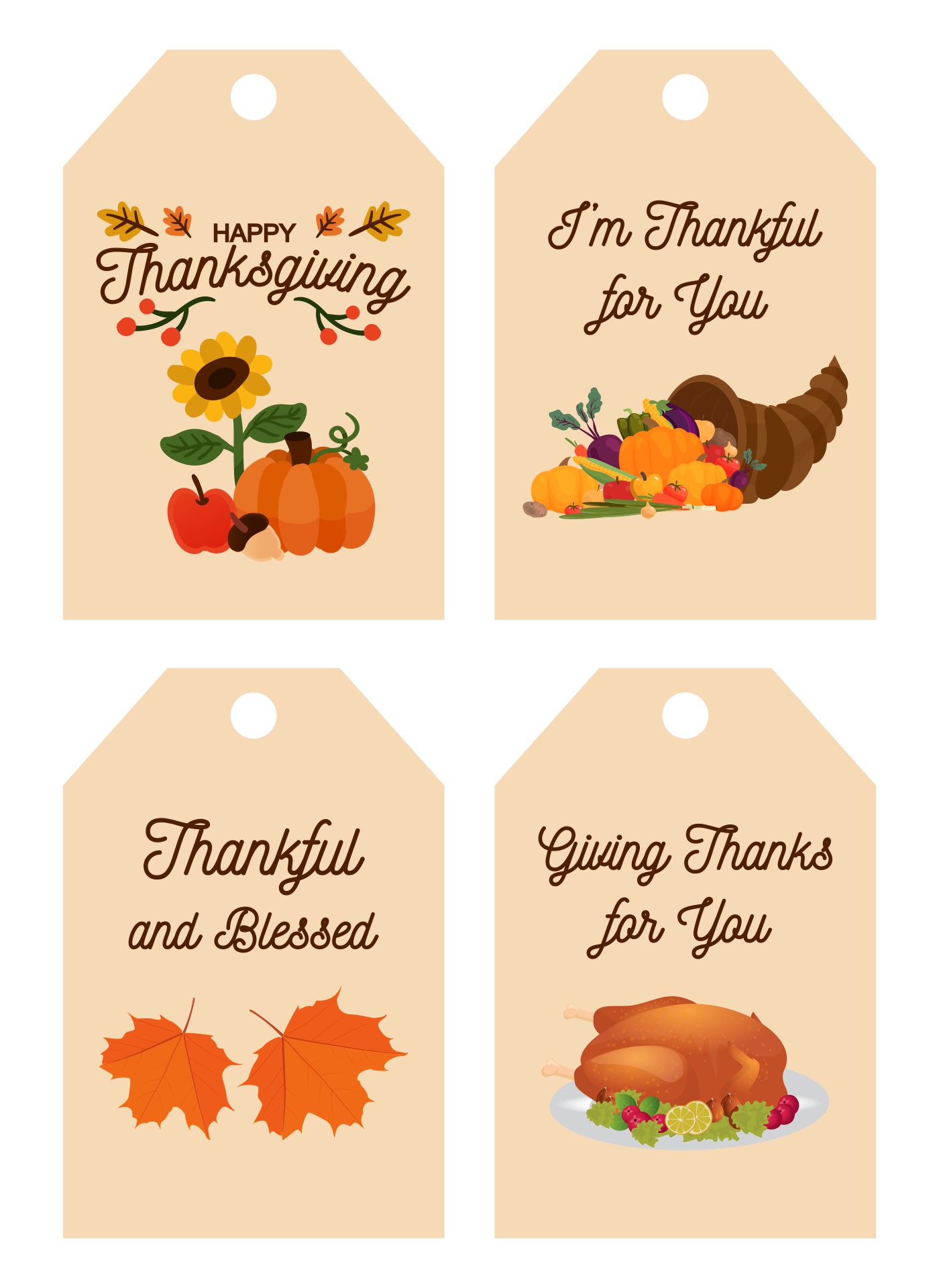 Thanksgiving Gift Tags Printable
