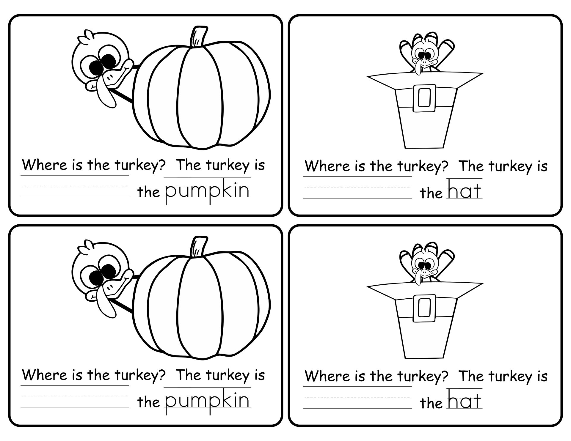 Thanksgiving Mini Book For Kindergarten