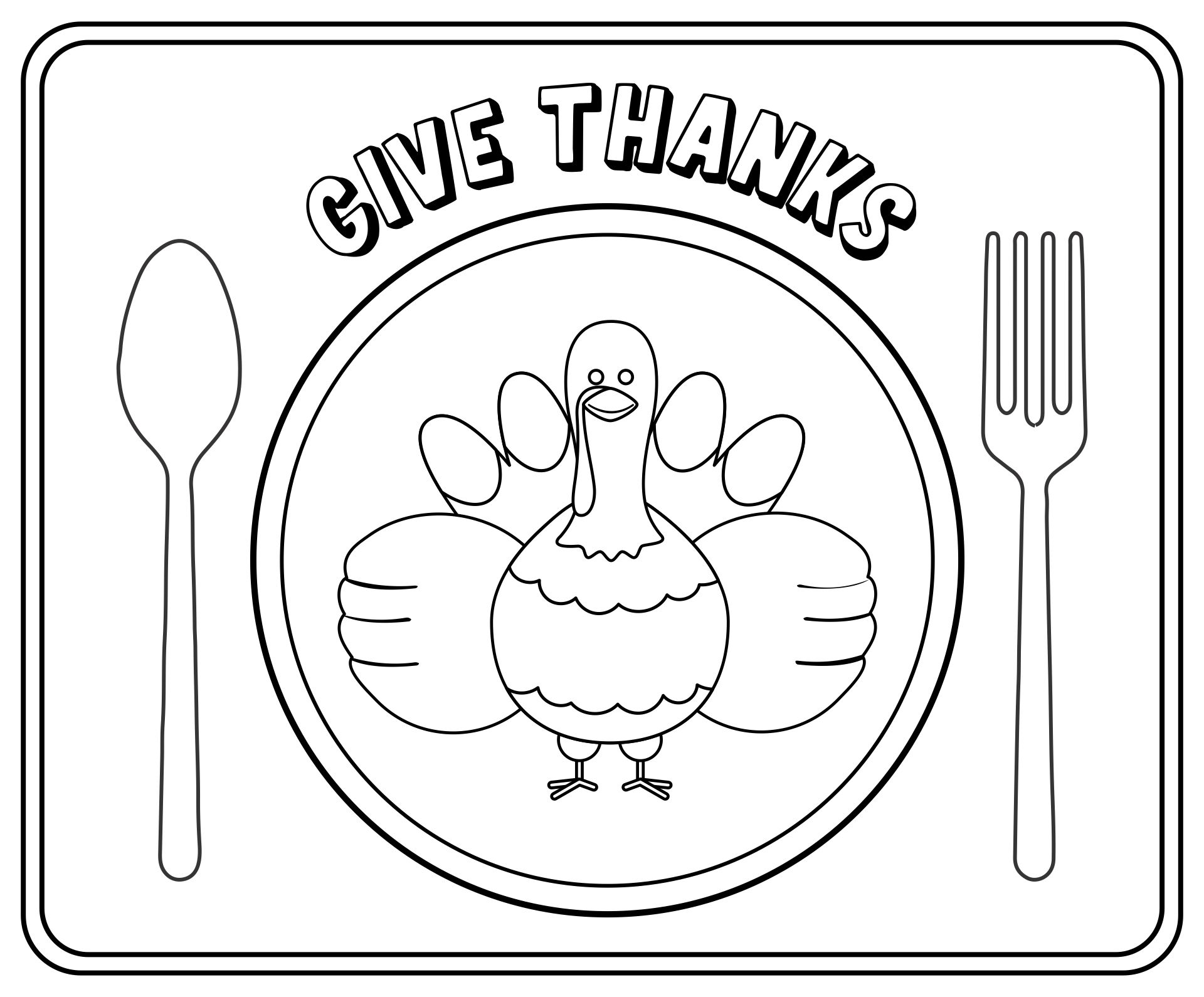 Thanksgiving Placemat Coloring Pages