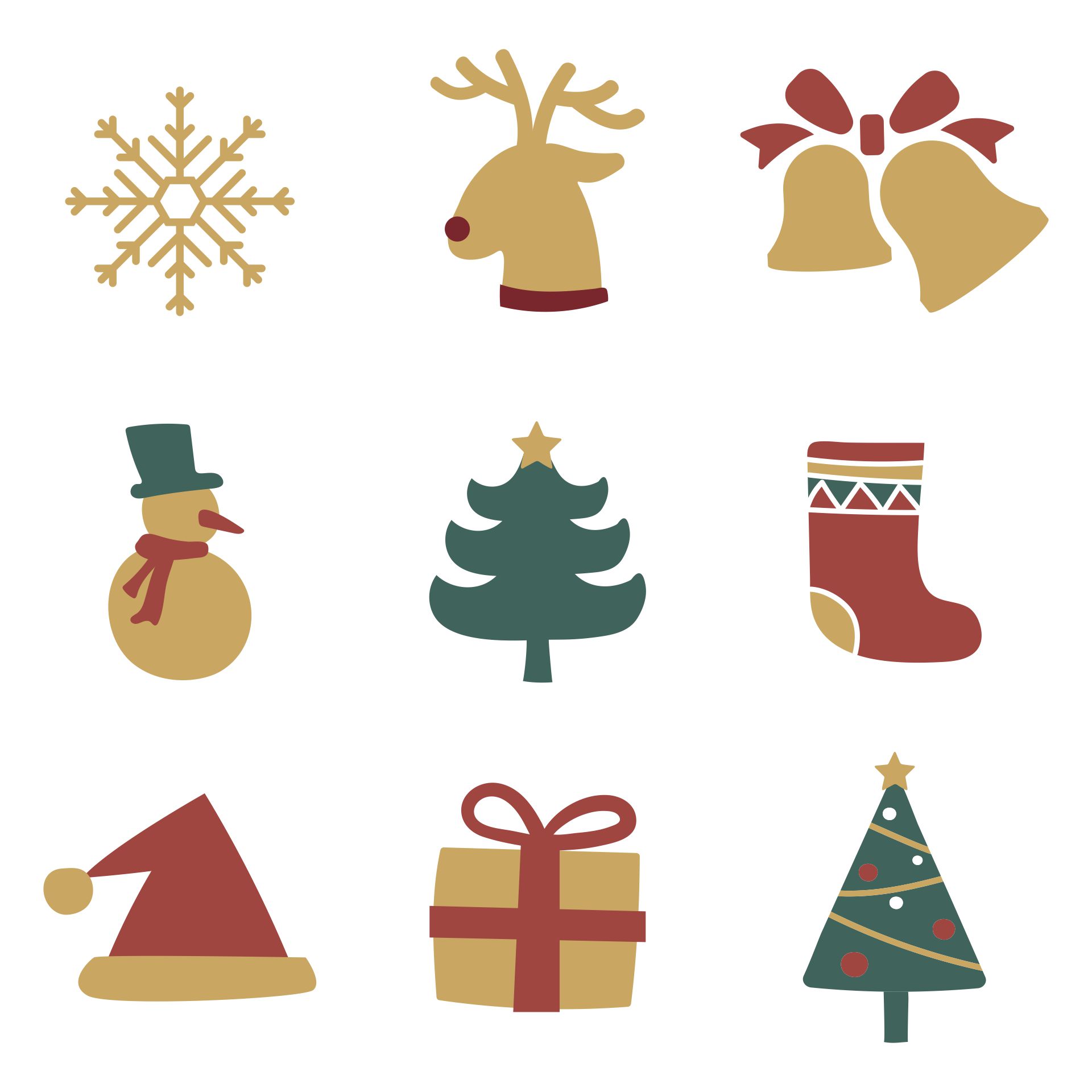 Winter And Christmas Ornaments Vector Printable