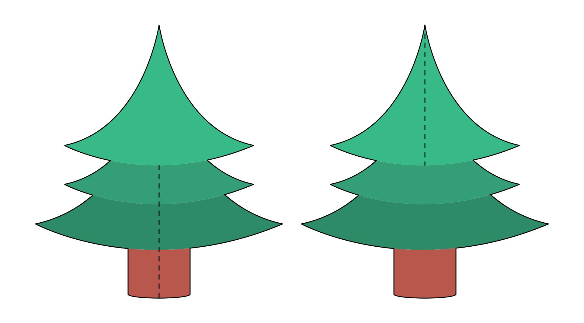 3D Paper Christmas Tree Template