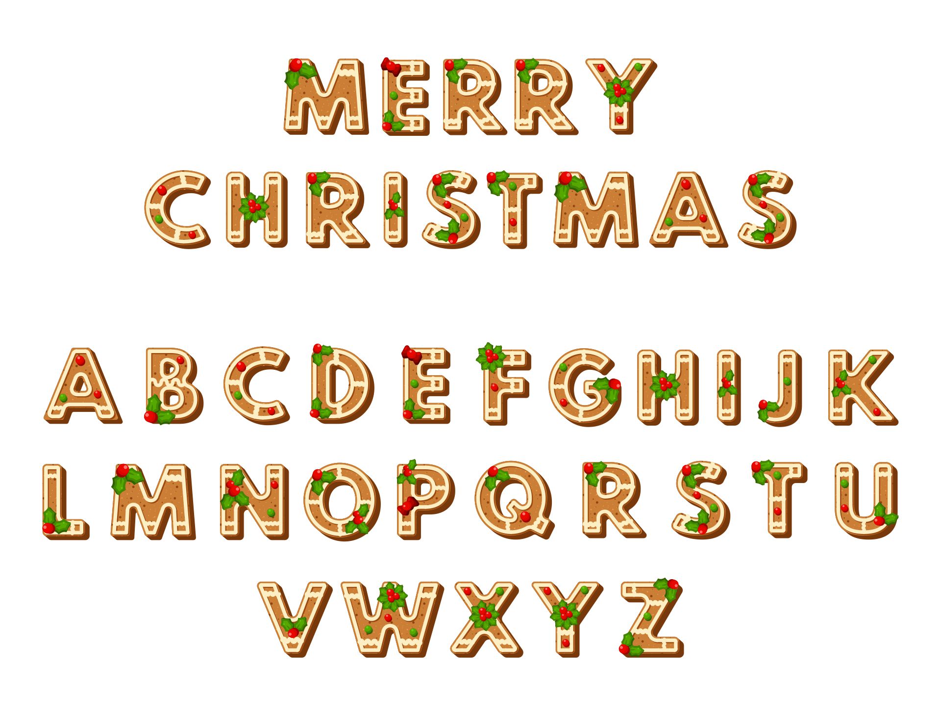 Alphabet Merry Christmas Letters Printable