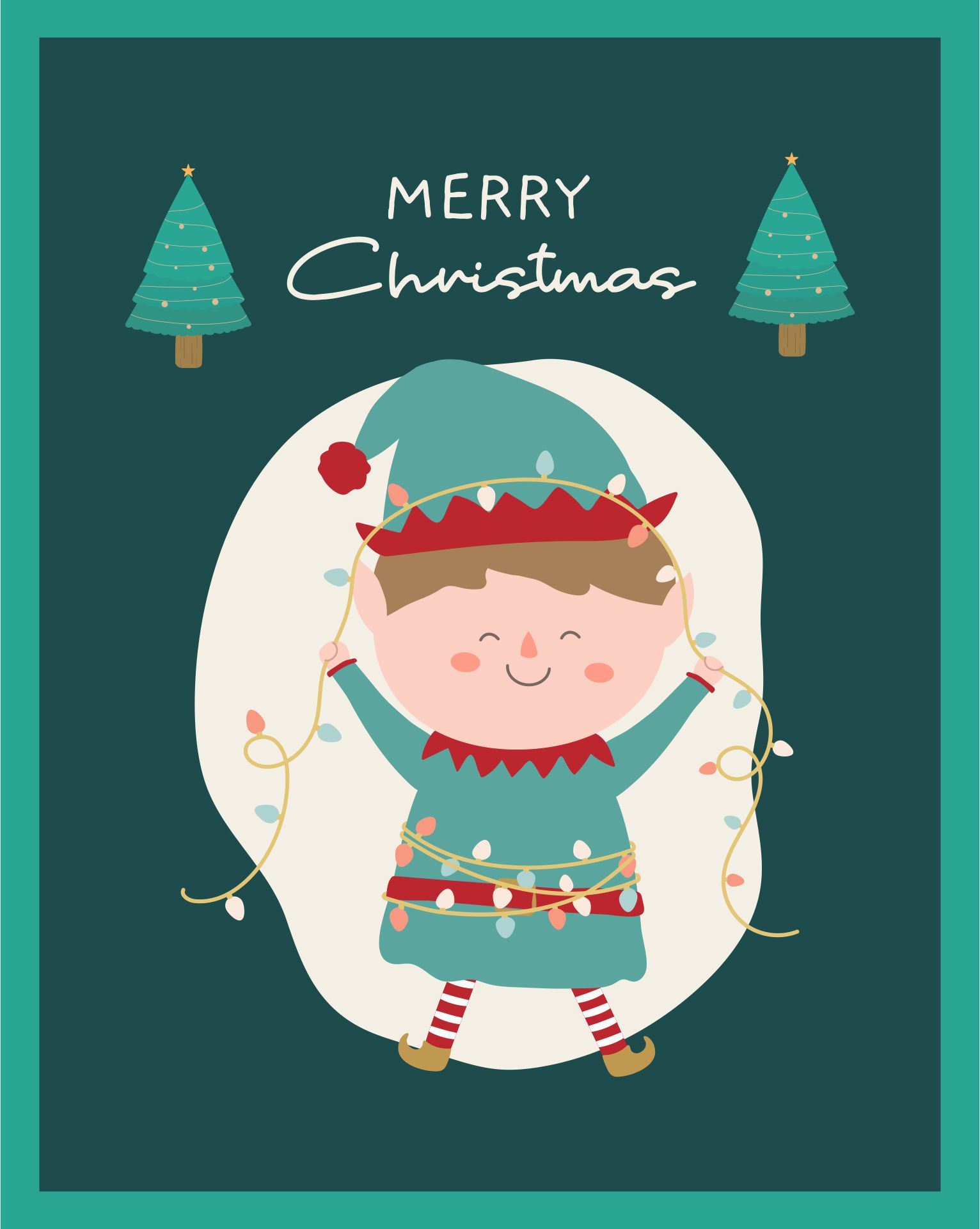 Christmas Elf Card Template Printable