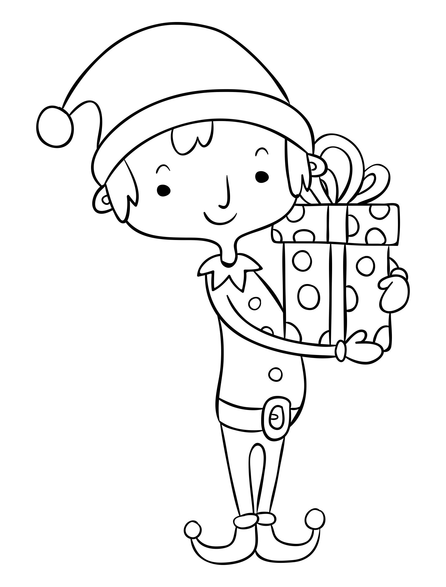 Christmas Elves Coloring Pages Printable