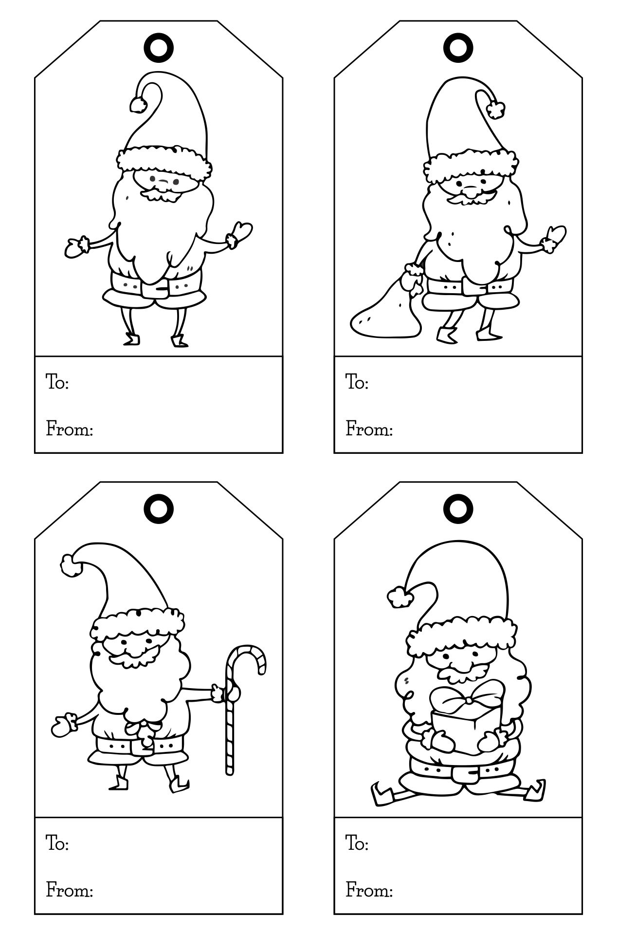 Christmas Gift Tags To Color Templates