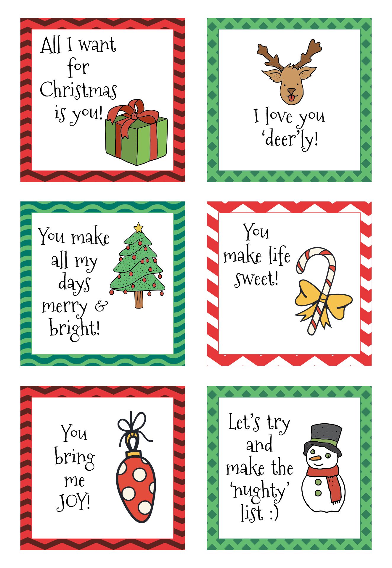 Christmas Love Notes For The Happy Hubby Printable