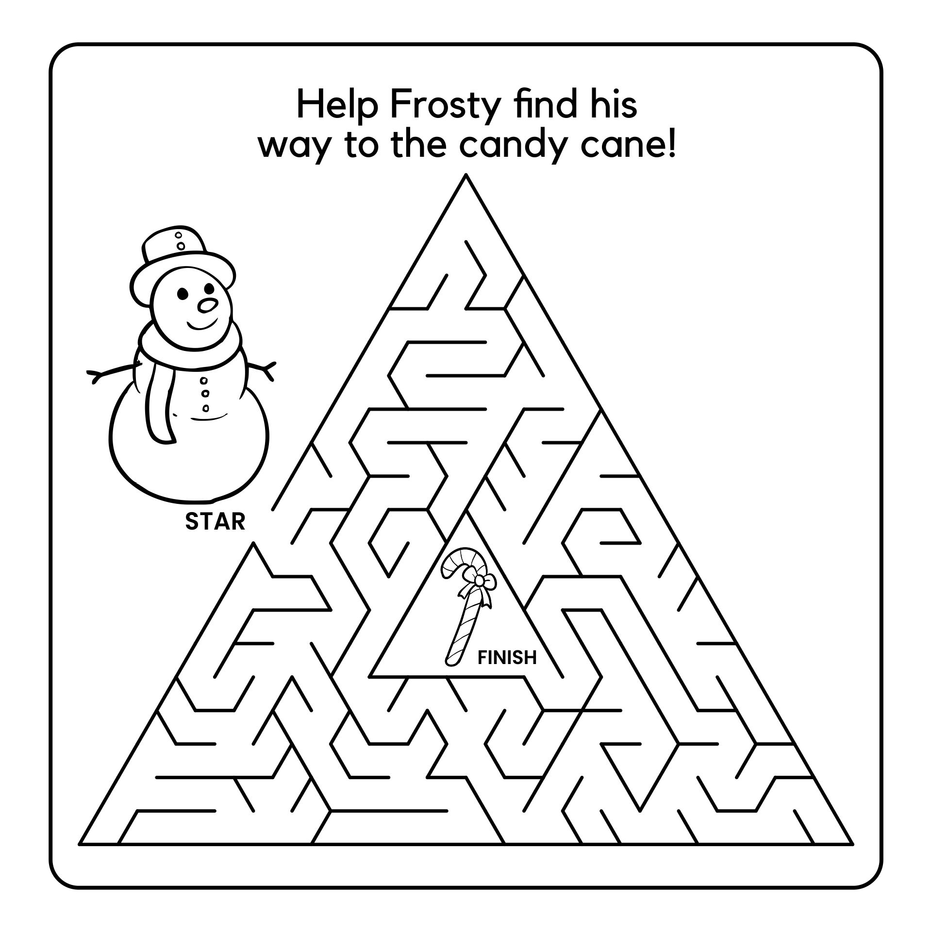 Christmas Maze Coloring Pages Printable