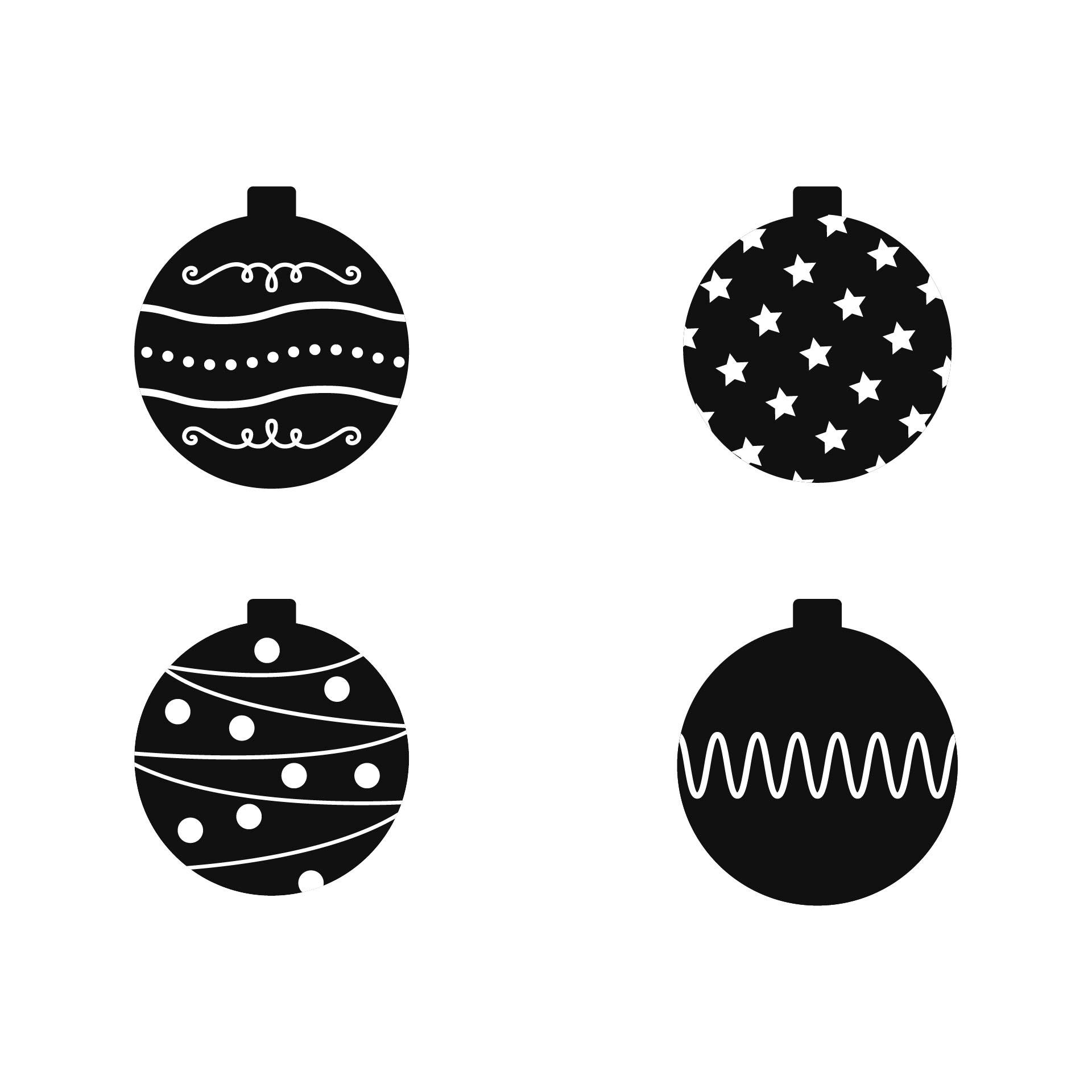 Christmas Ornament Silhouette Vector Shapes