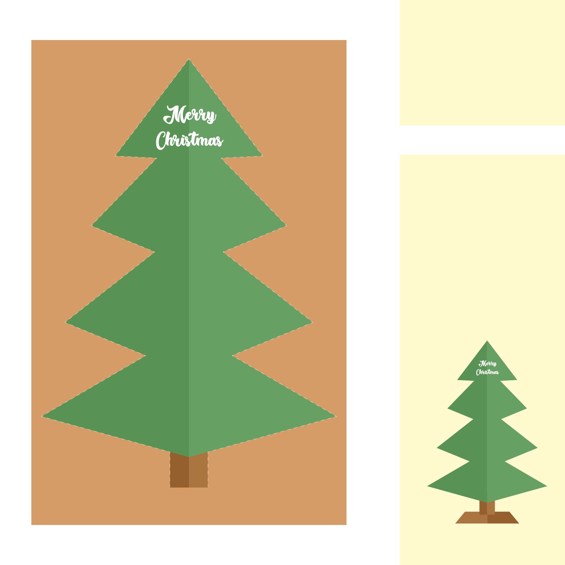 Christmas Tree Foldable Card Printable