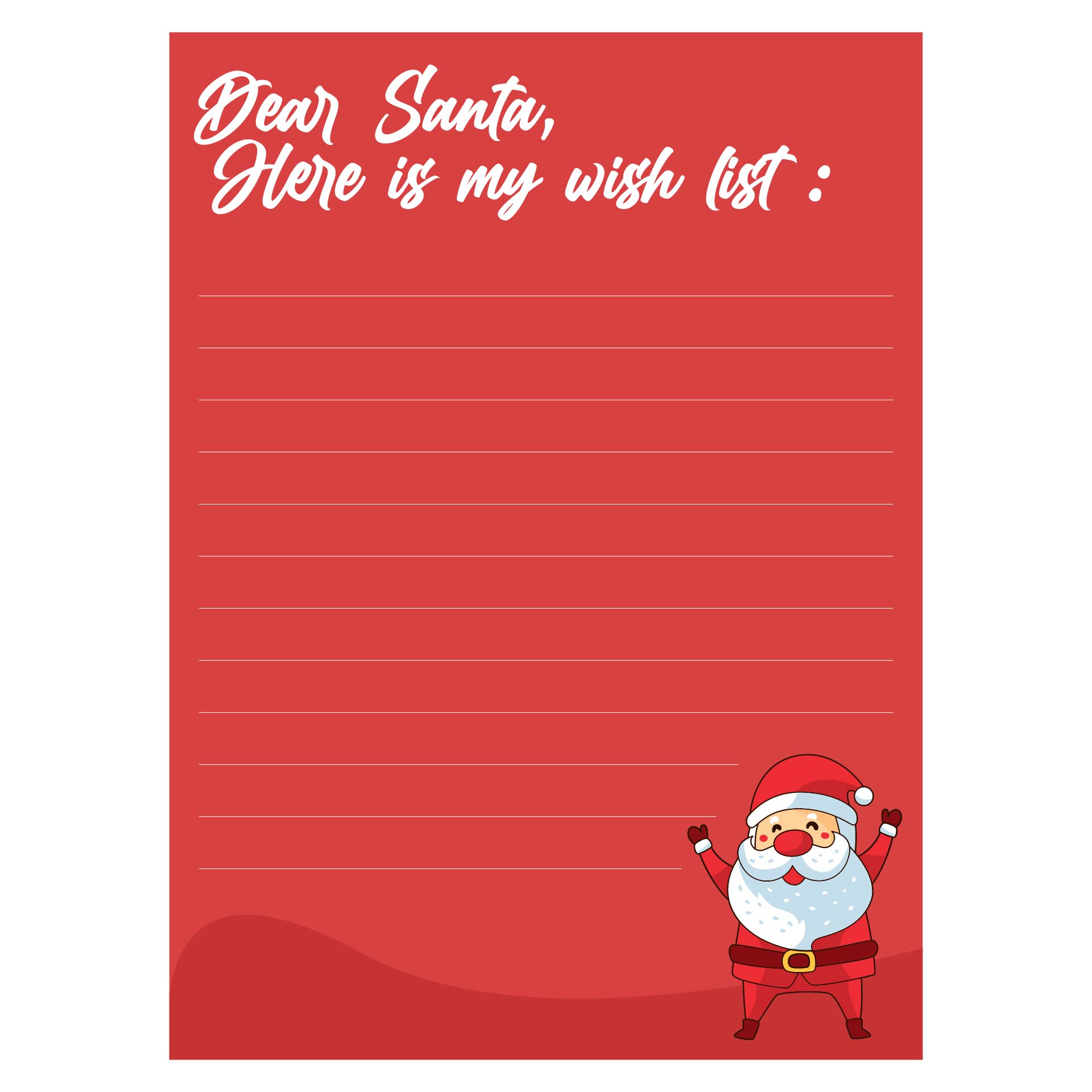 Dear Santa Printable Wishlist