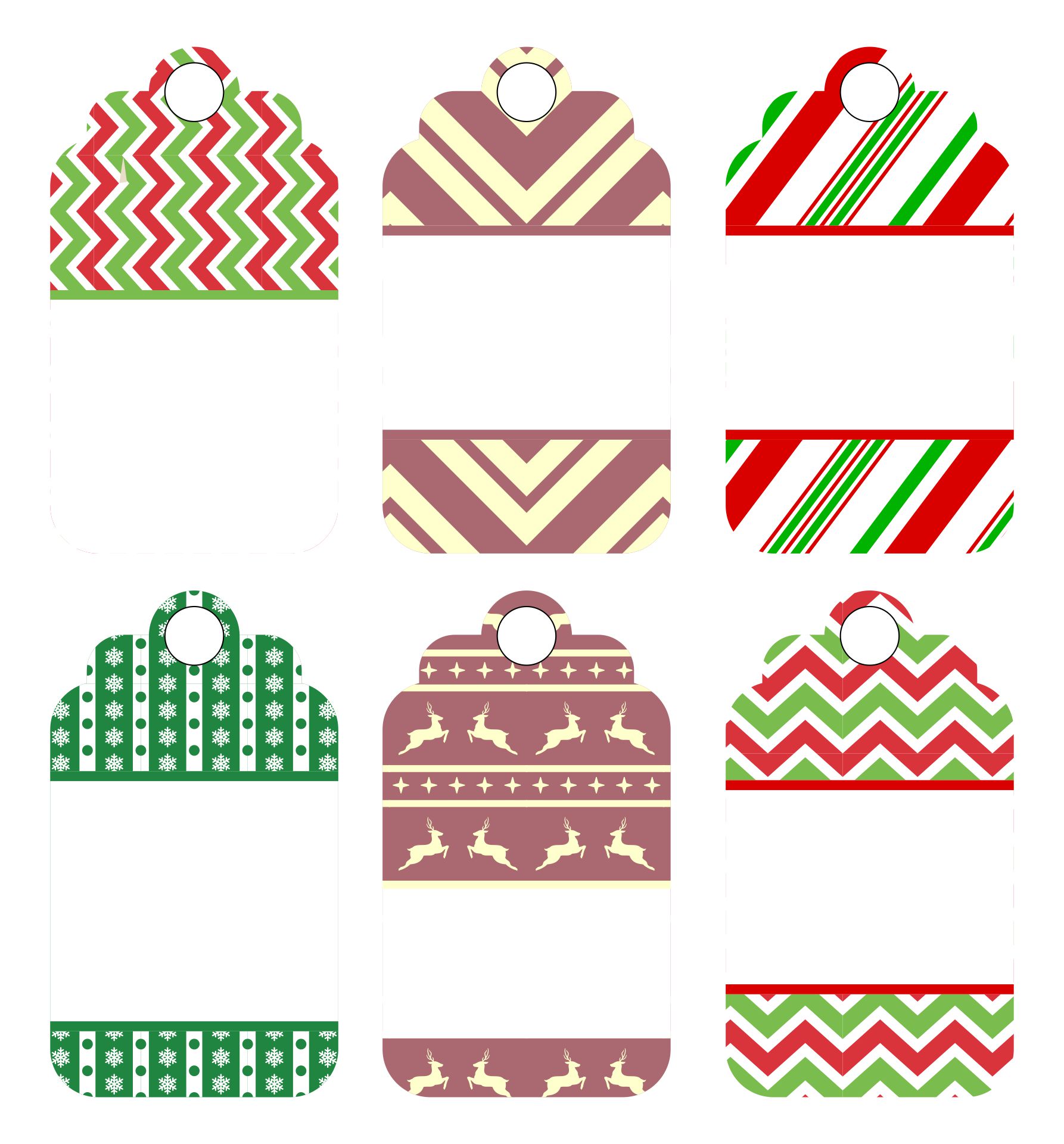 Editable Christmas Gift Tags Blank Version Printable
