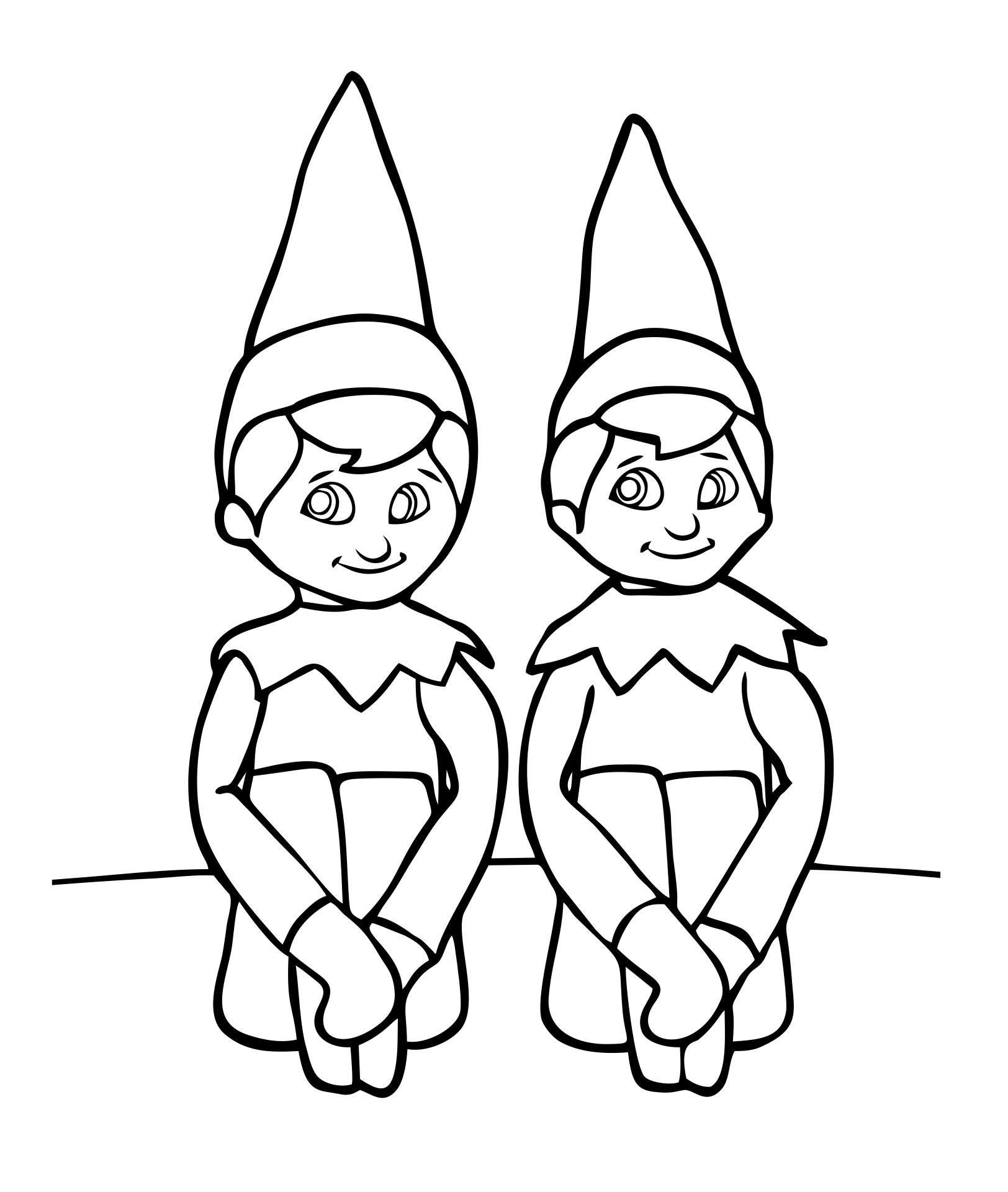 printable elf on shelf coloring pages