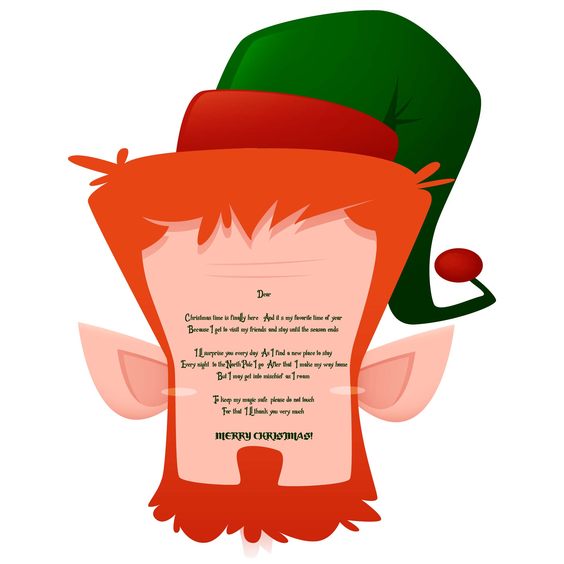 Elf On The Shelf Letter Printable