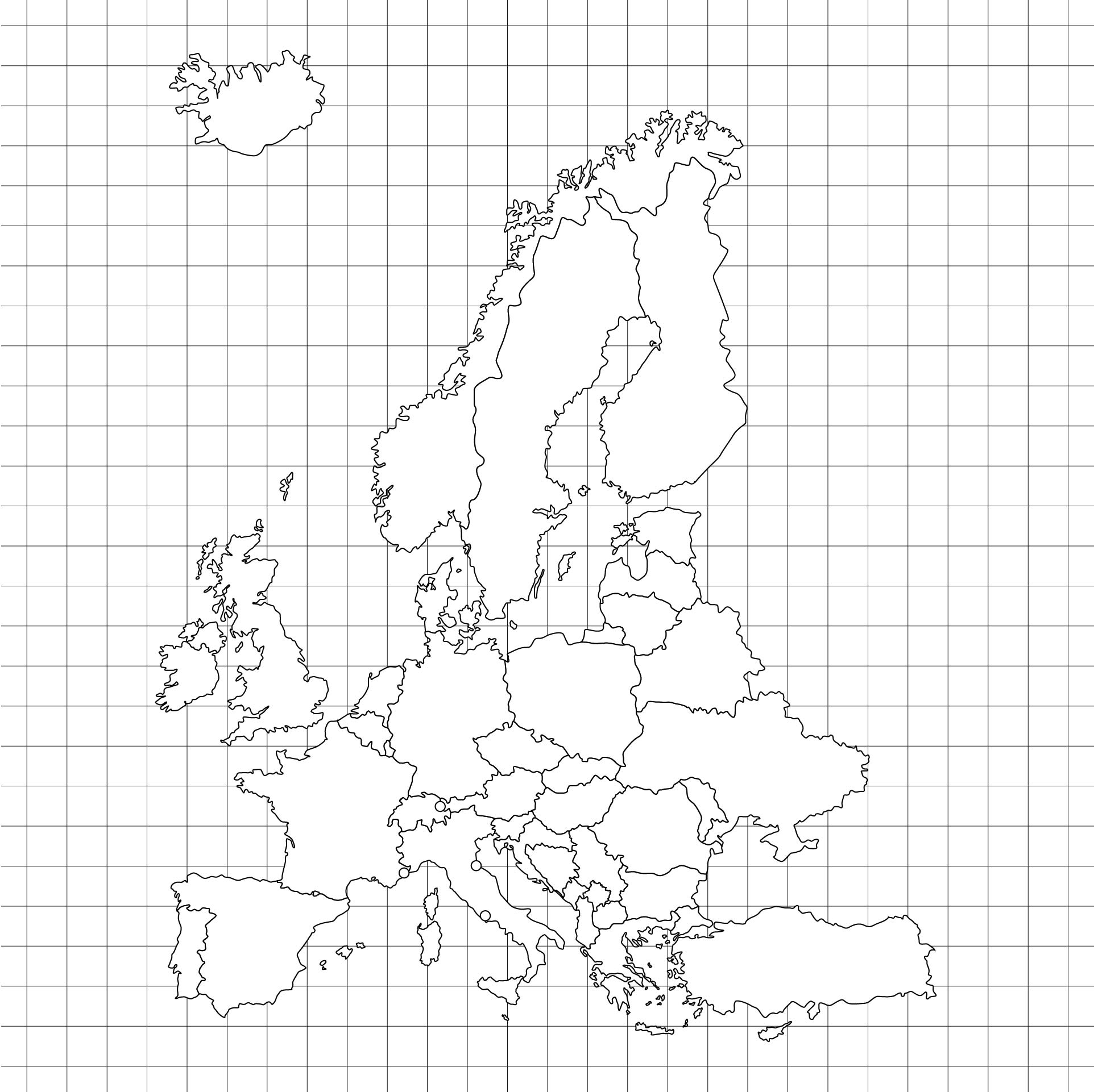 16 best black and white printable europe map printablee com