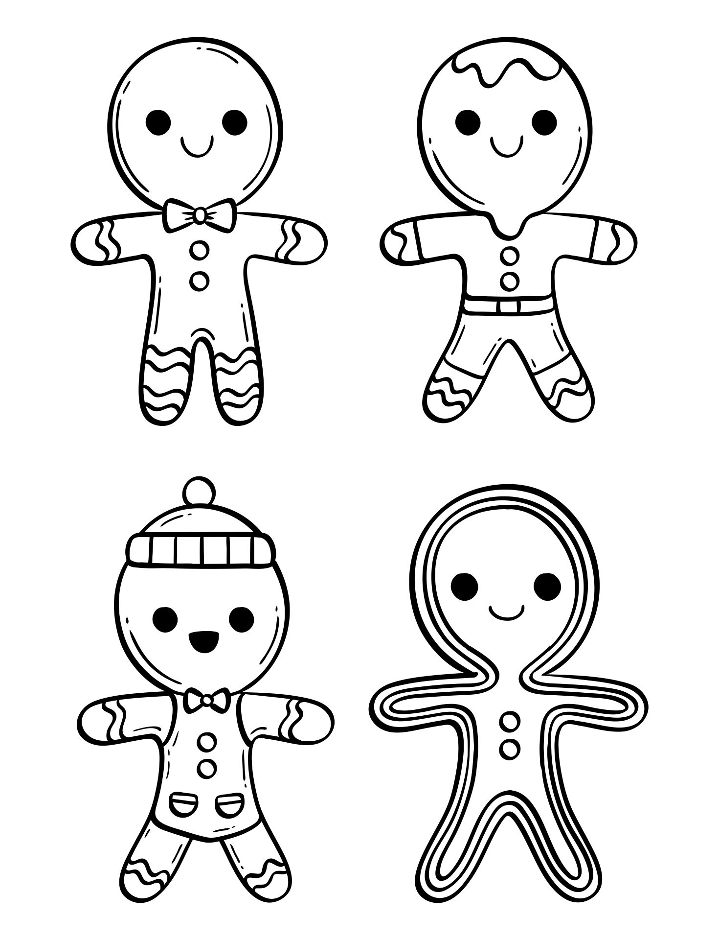 Funny Christmas Cookies Coloring Pages For Kids Printable