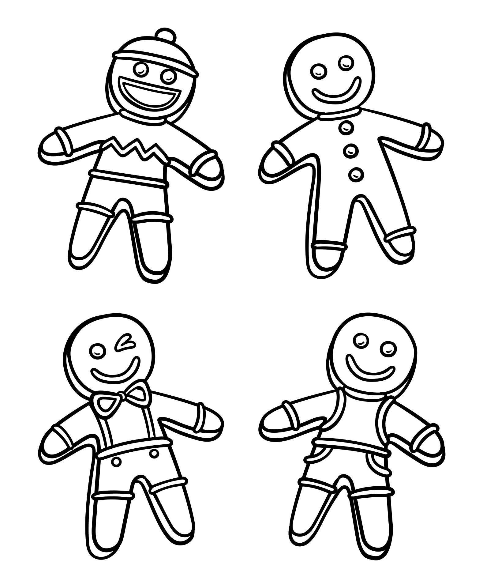 Gingman Christmas Cookie Coloring Pages Printable