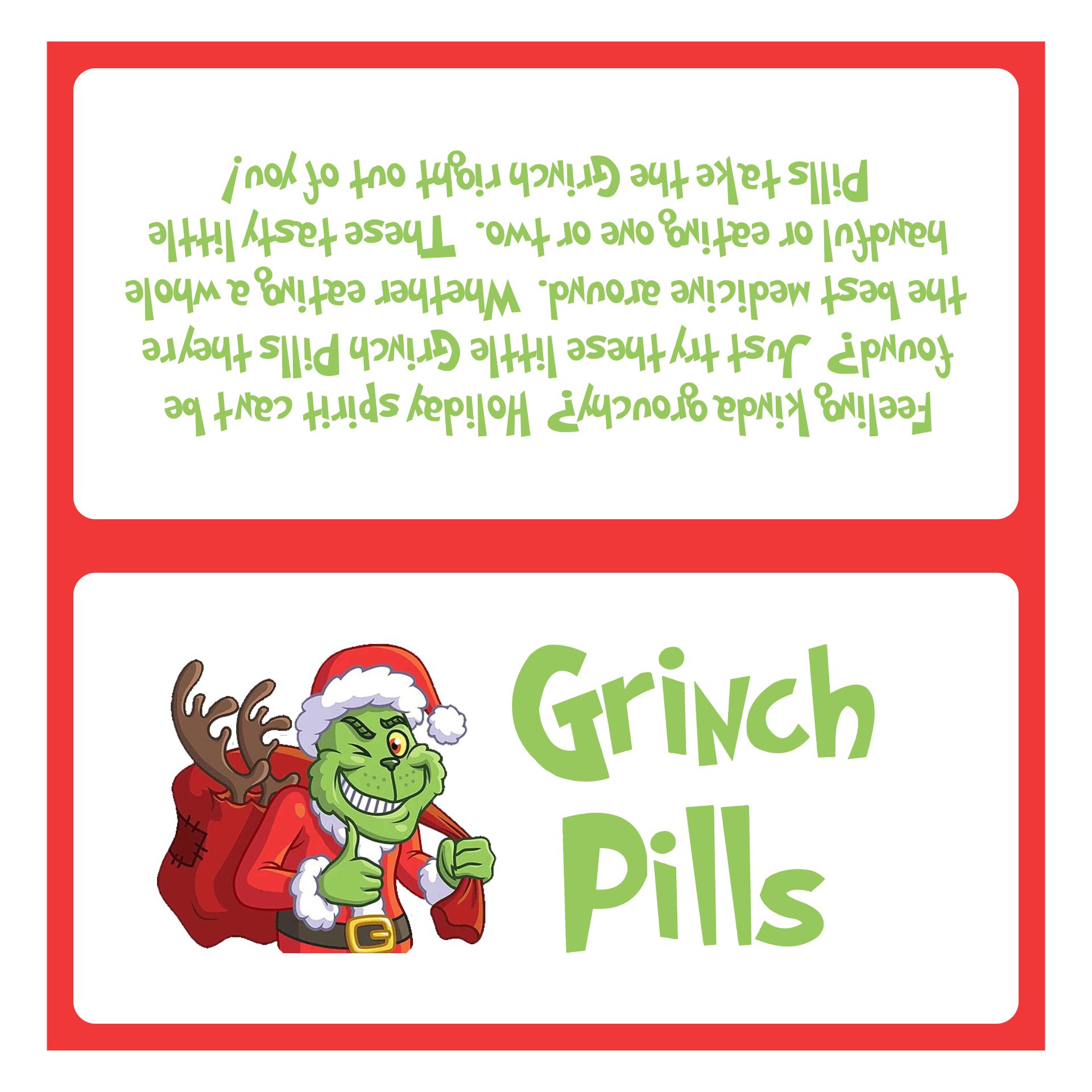 Grinch Pills Label Design
