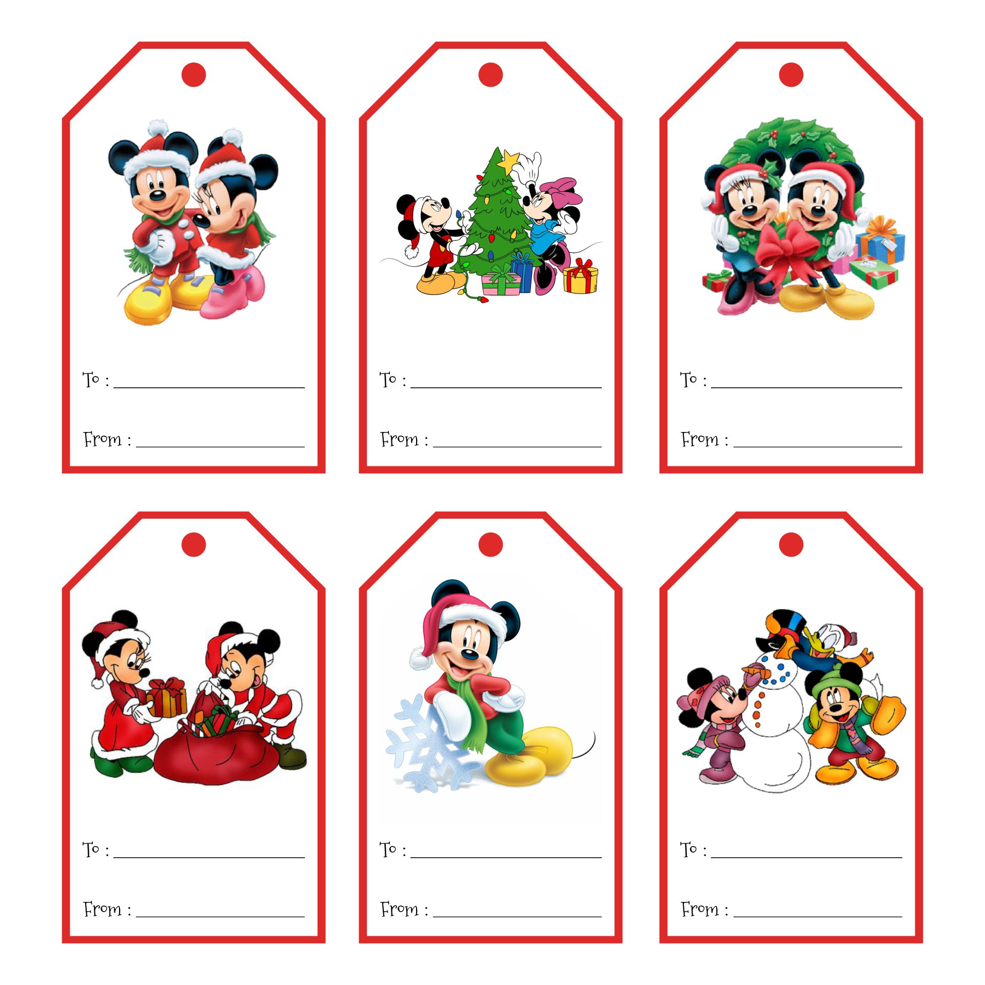 Jumbo Disney Christmas Gift Tags Labels