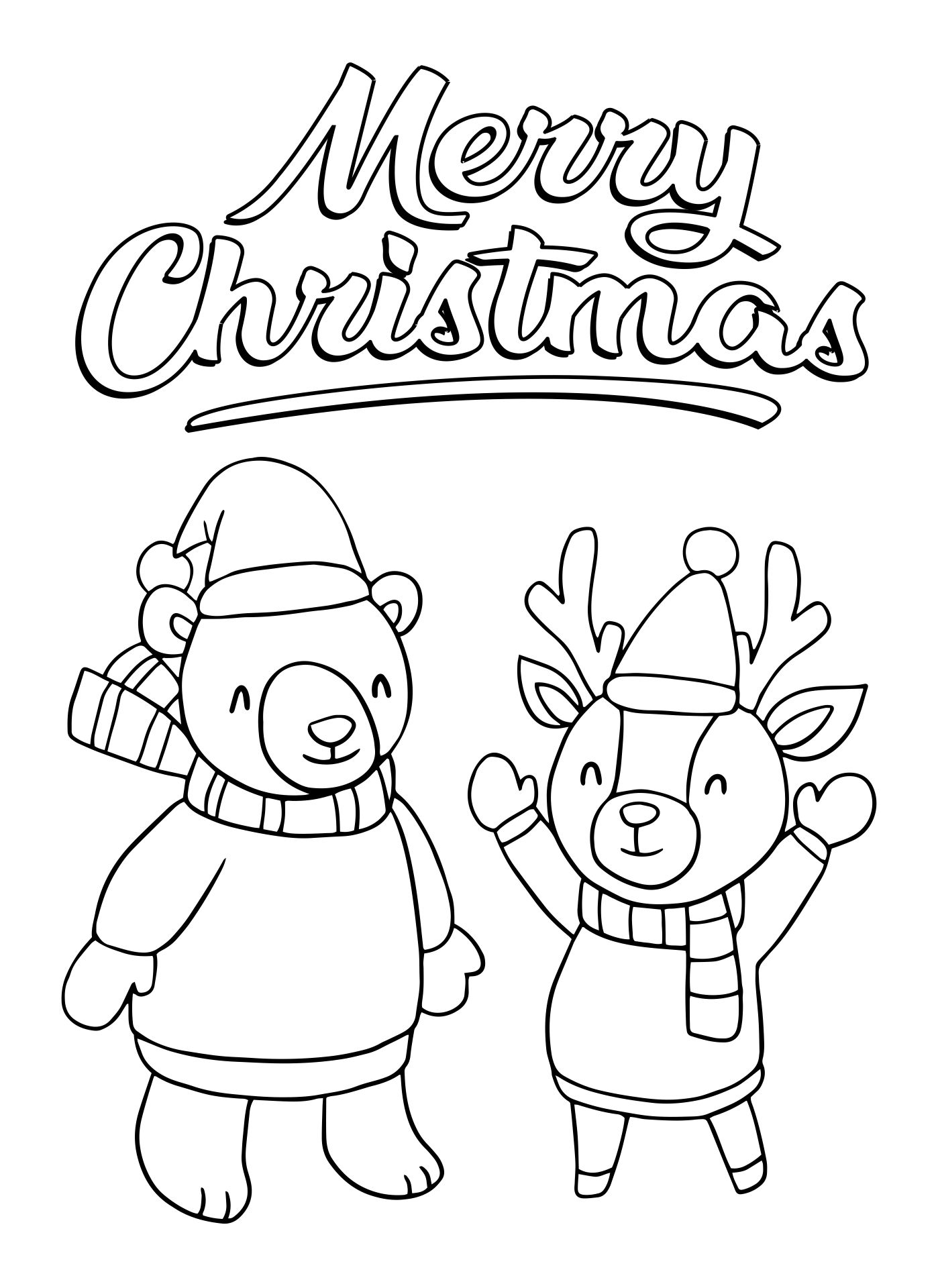 Kids Christmas Coloring Pictures Template