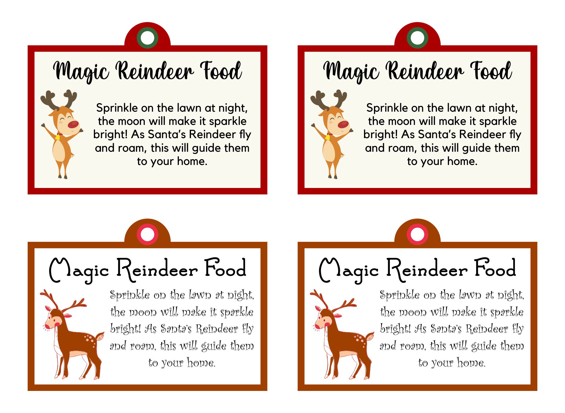 Magic Reindeer Food Labels Printable