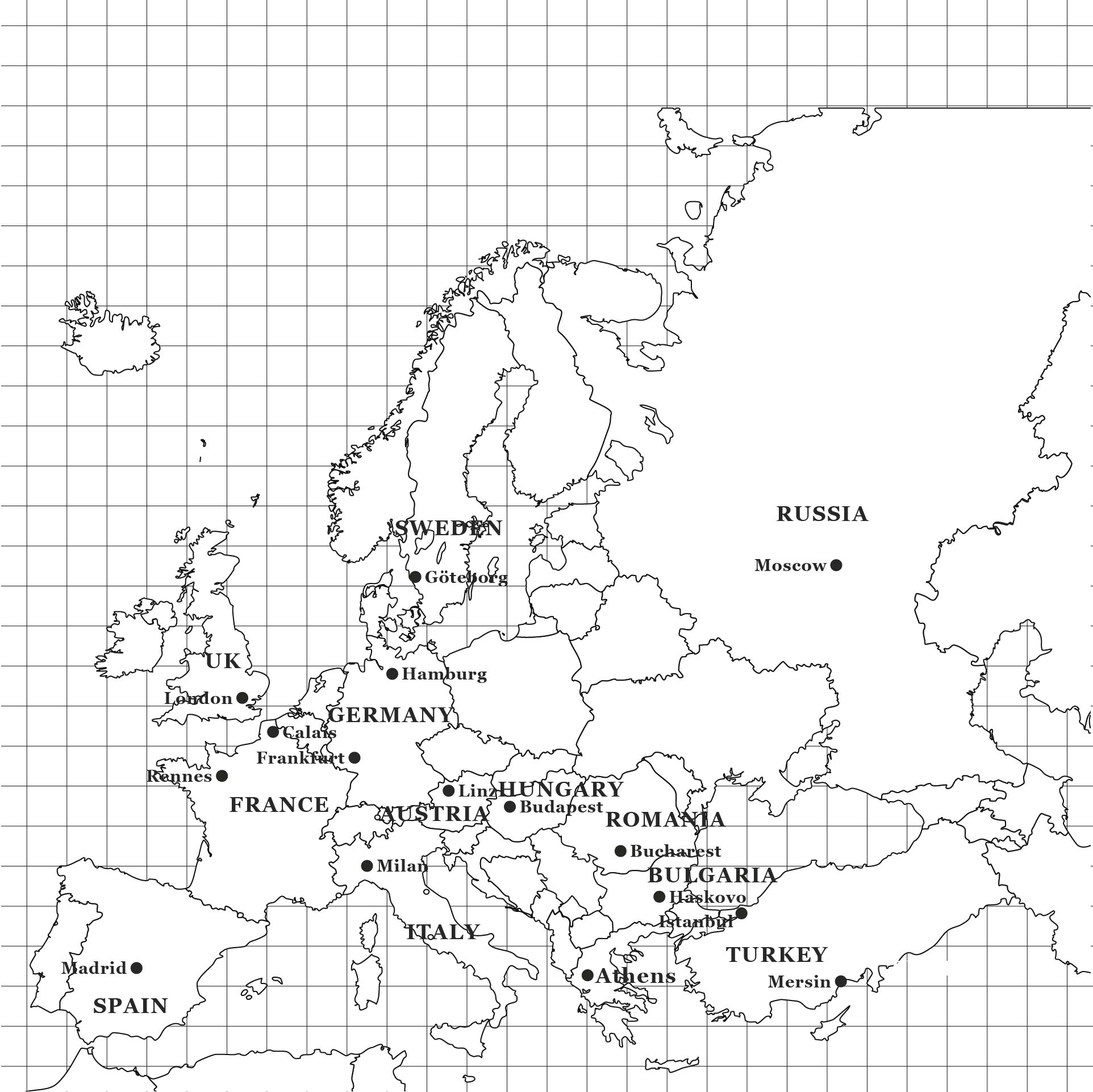 Map Of Europe Black And White Printable With Names