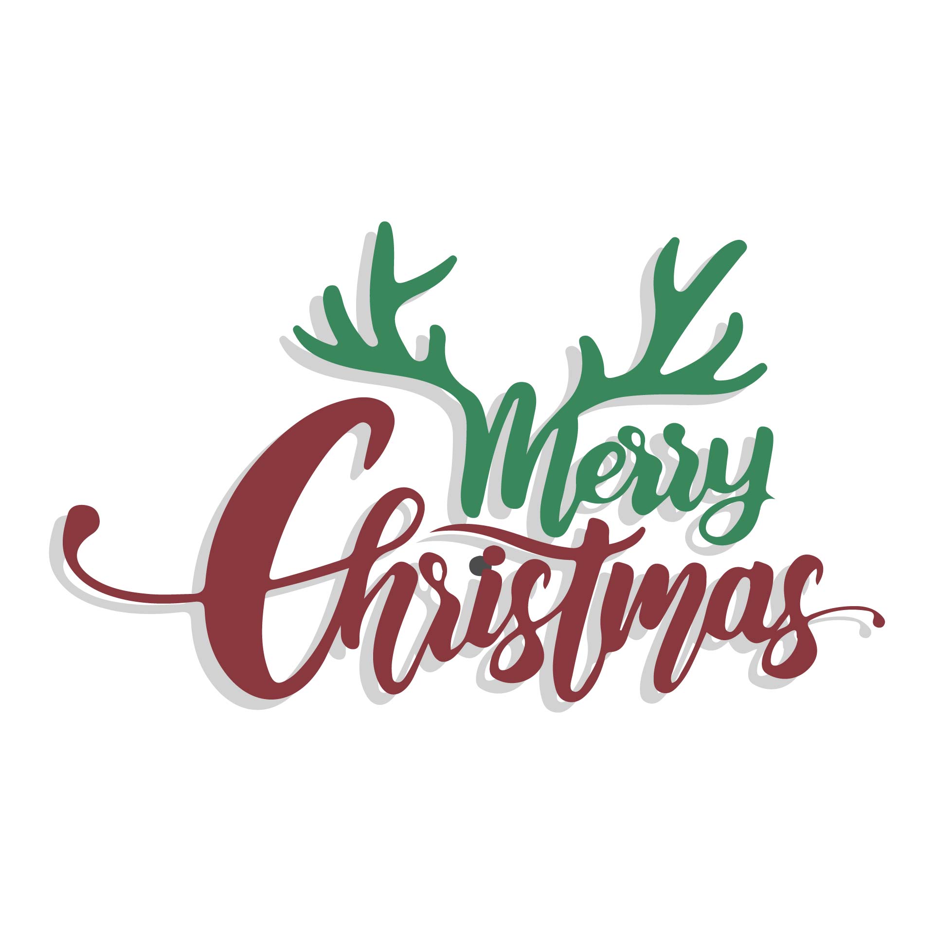 Merry Christmas And Happy New Year Lettering Design Printable