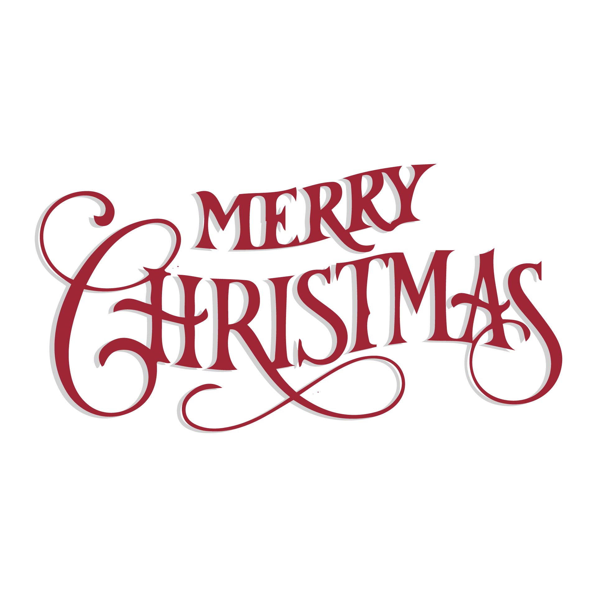 Merry Christmas Red Vintage Calligraphy Lettering Template