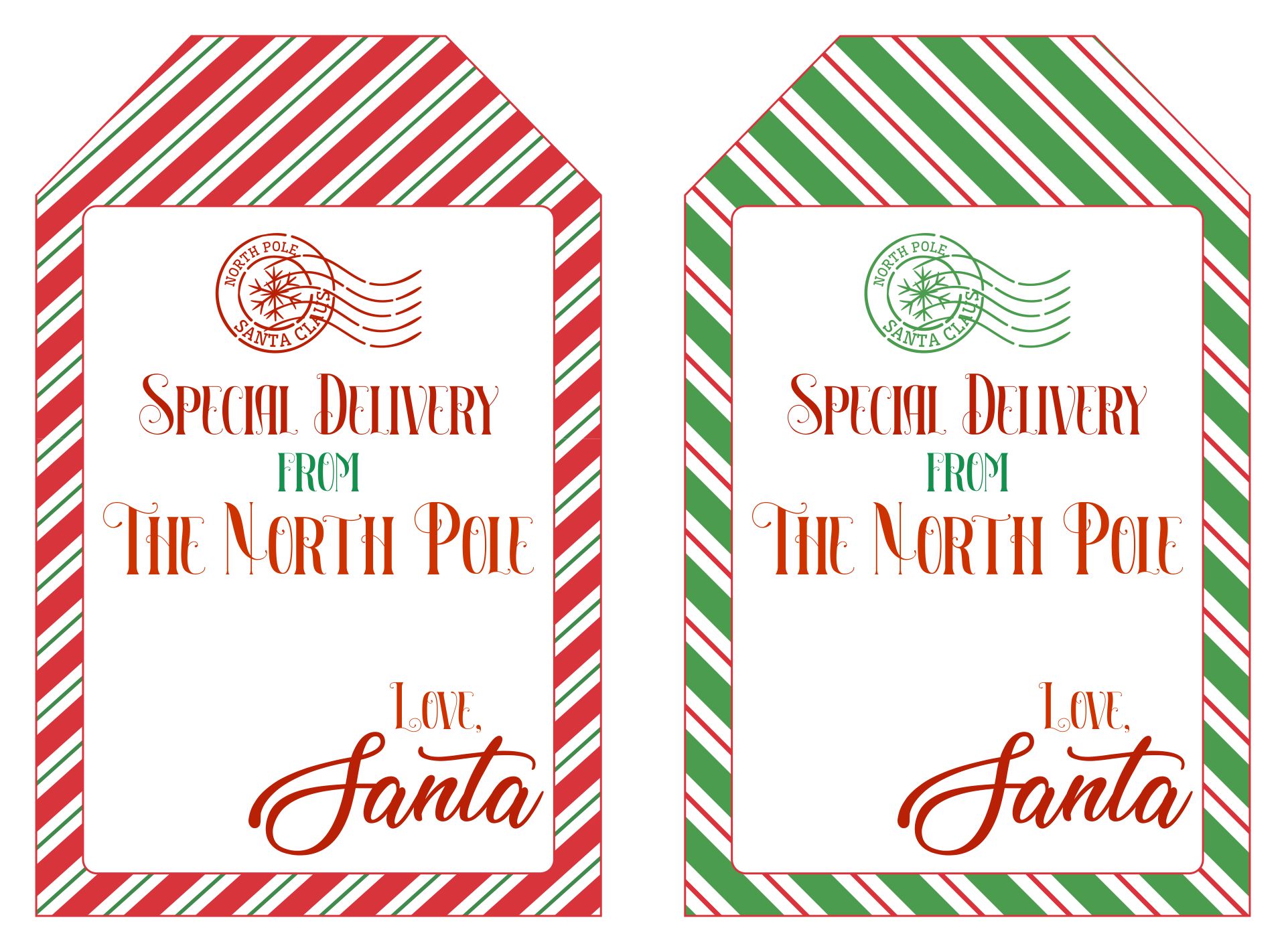 North Pole From Santa Gift Tags Printable