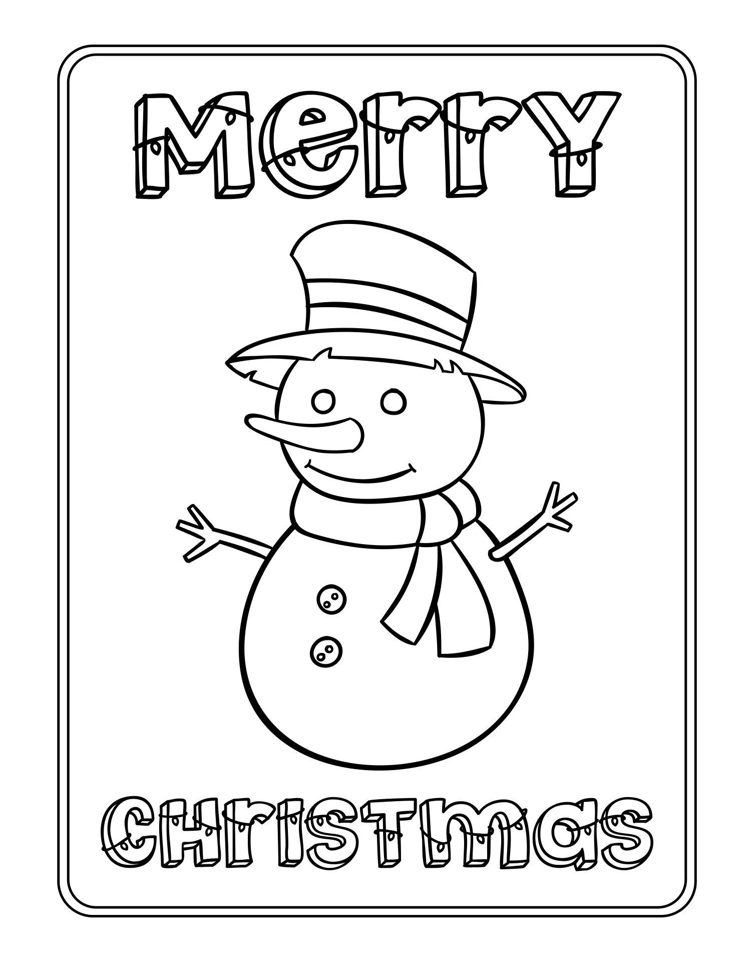 Pictures Christmas Card Coloring Pages