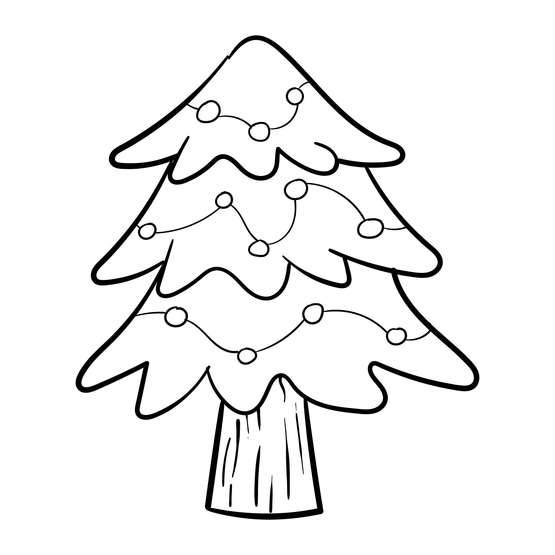Pretty Christmas Tree Coloring Pages