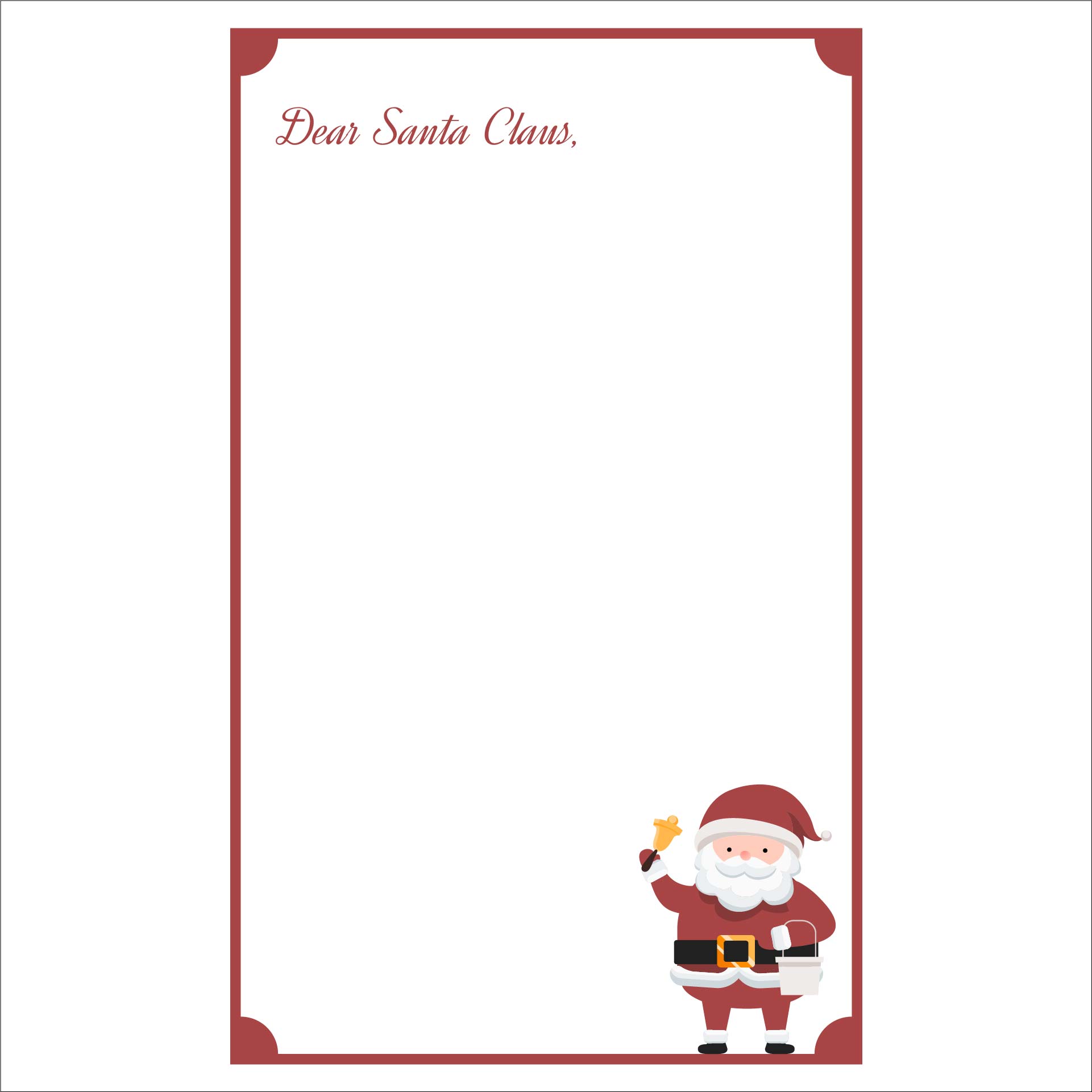 Printable Blank Christmas Letter Template