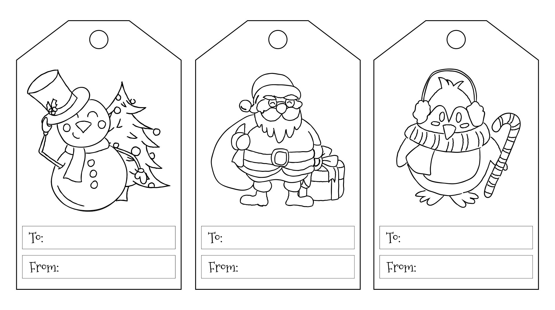 Printable Christmas Gift Tags To Color