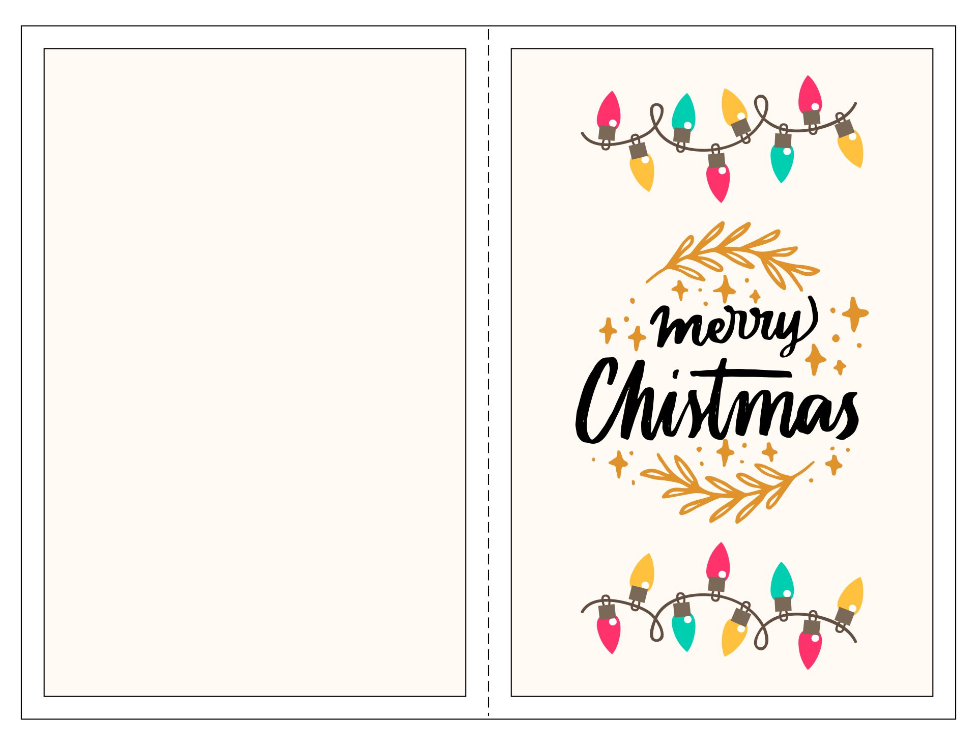 Printable Christmas Greeting Card Template