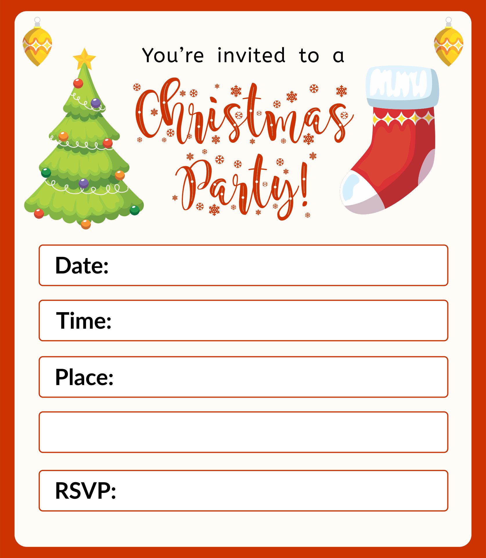 Printable Christmas Invitations Templates
