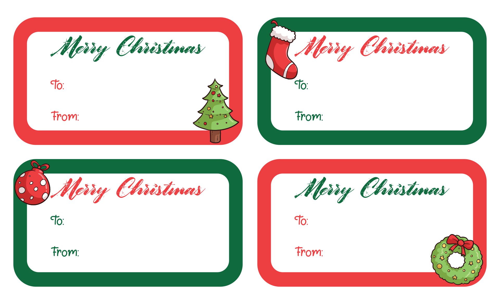 Printable Christmas Labels For Cards