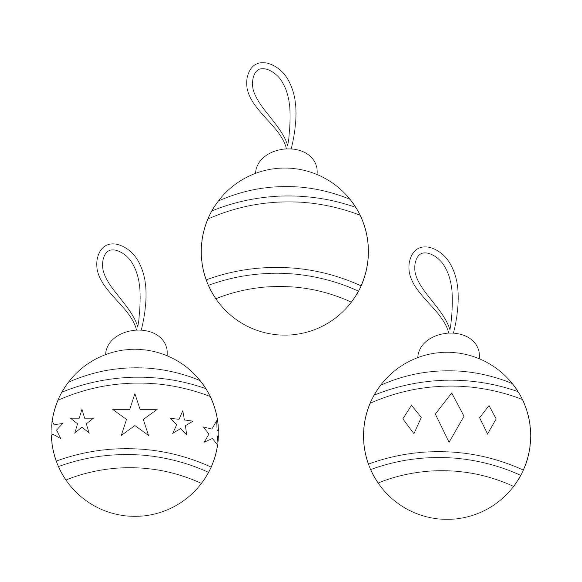 Printable Christmas Ornaments For Kids To Color & Decorate