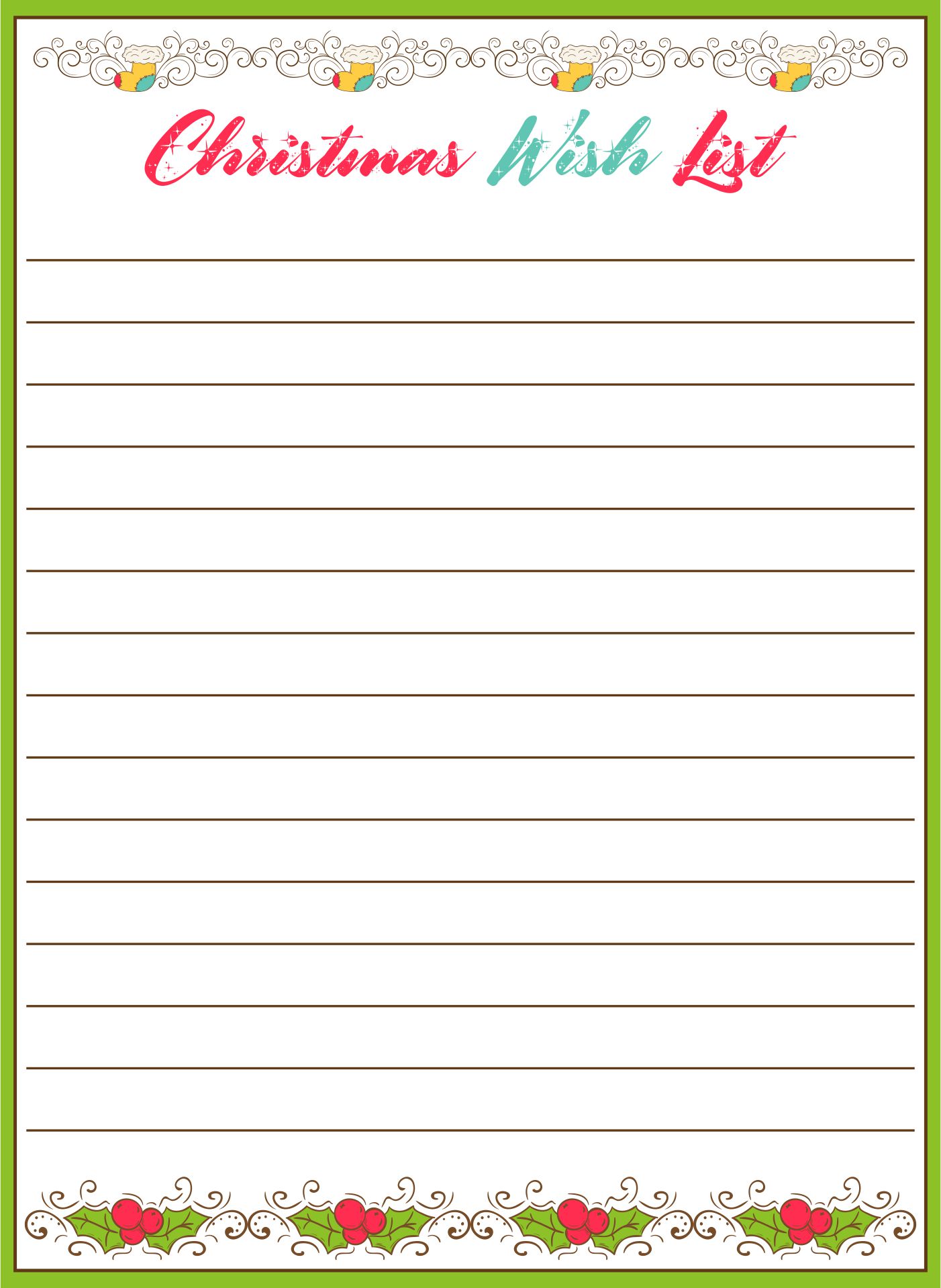 Printable Christmas Wish List Templates & Ideas