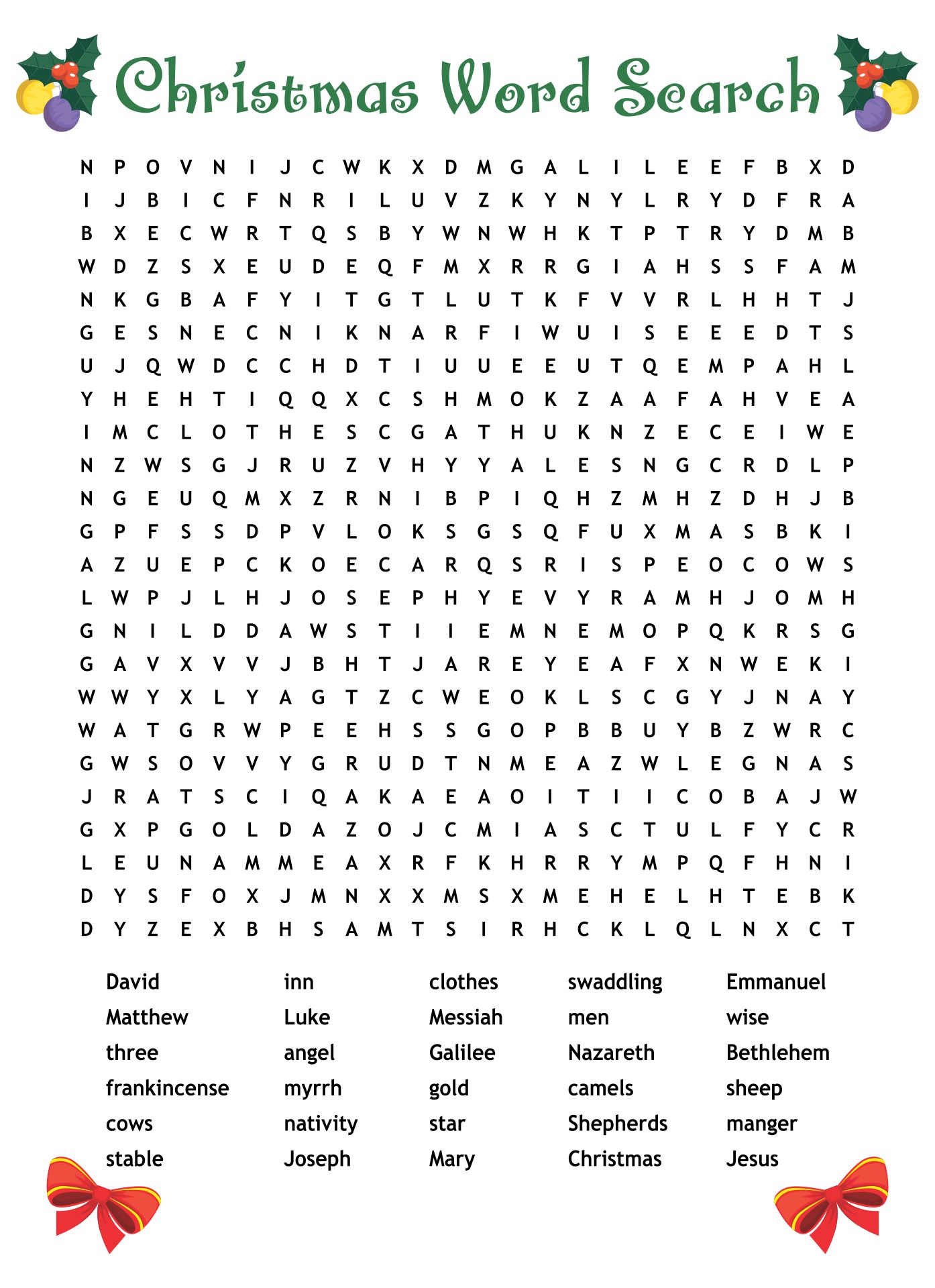 Printable Christmas Word Searches For Kids And Adults