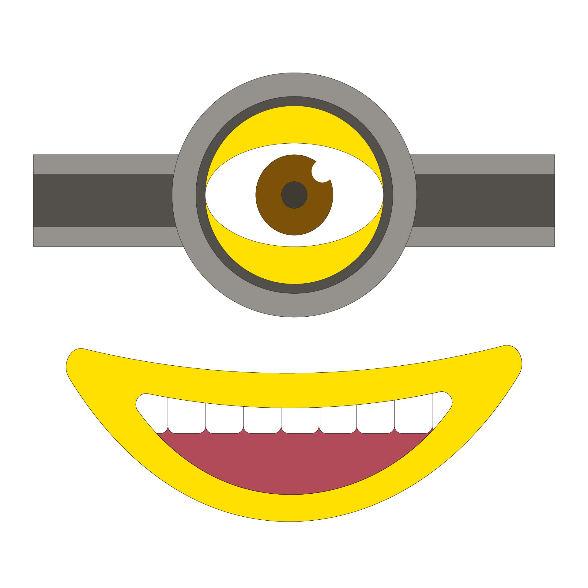Printable Despicable Me 2 Minion Goggles And Mouths