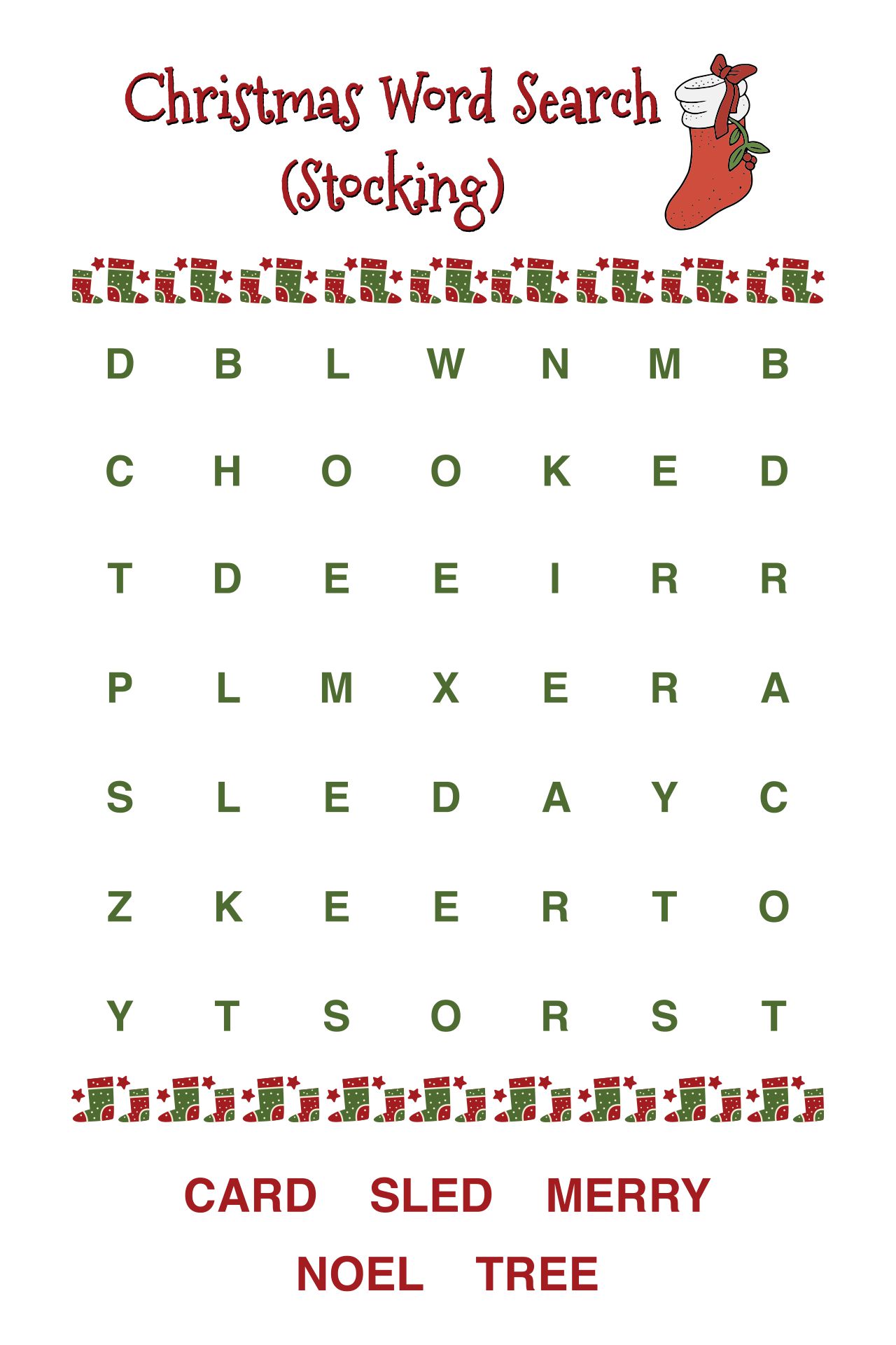 Printable Easy Christmas Word Search