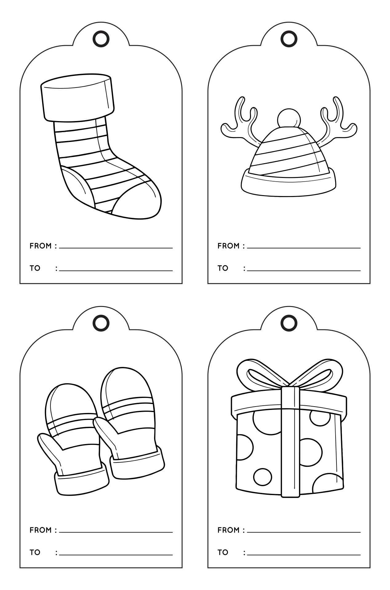 Printable Gift Tags To Print And Color