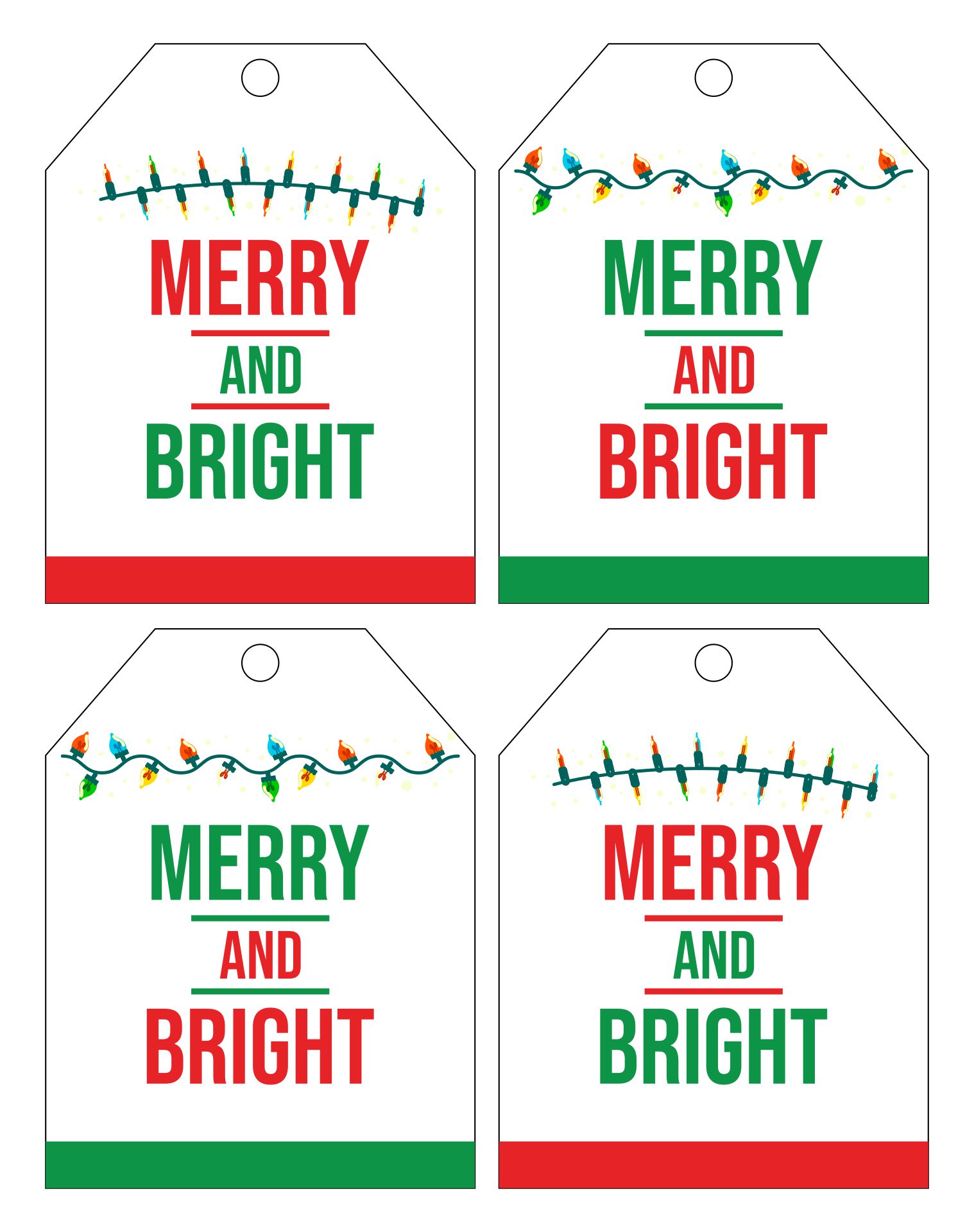Printable Merry And Bright Printable Gift Tags