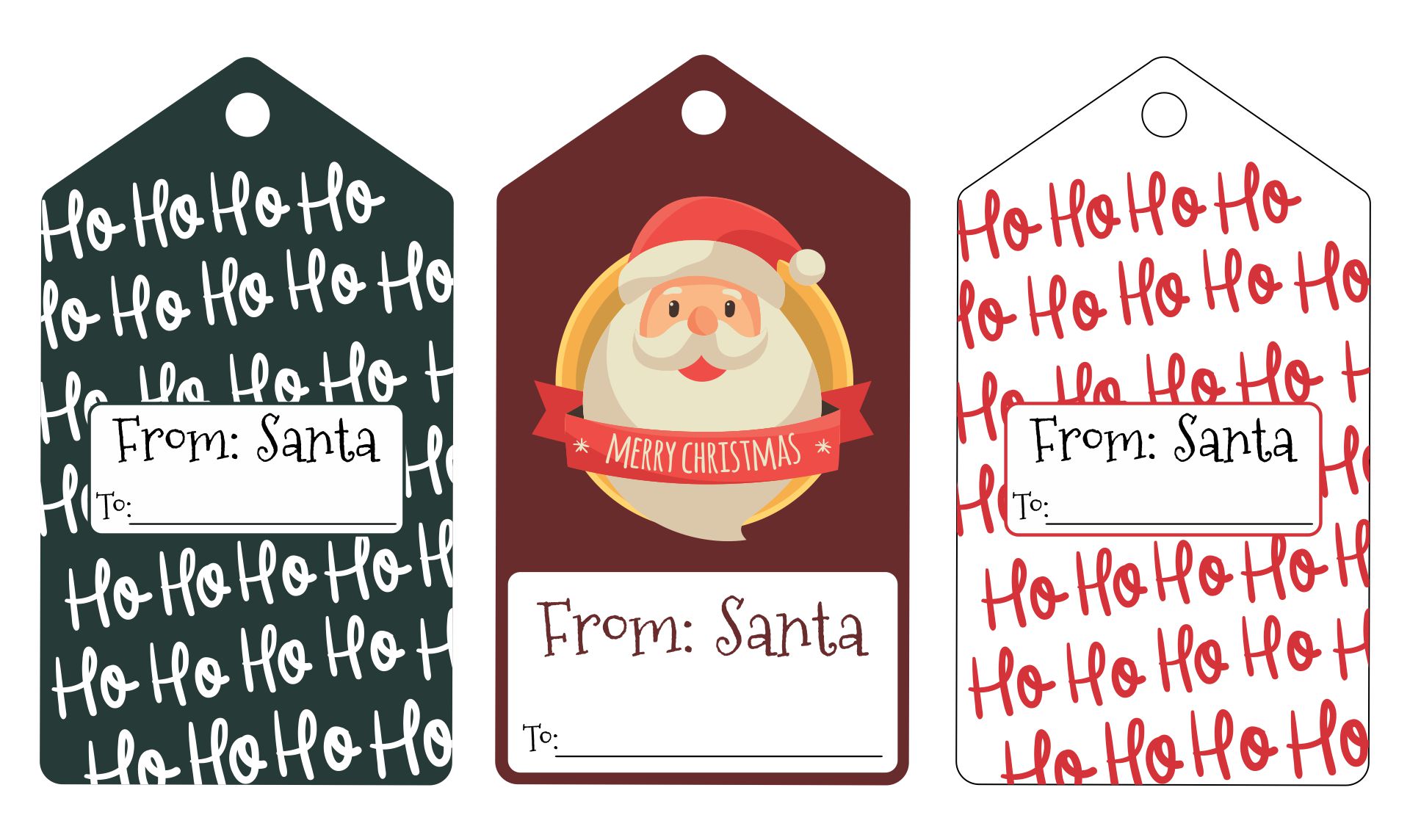 Printable Santa Christmas Gift Label