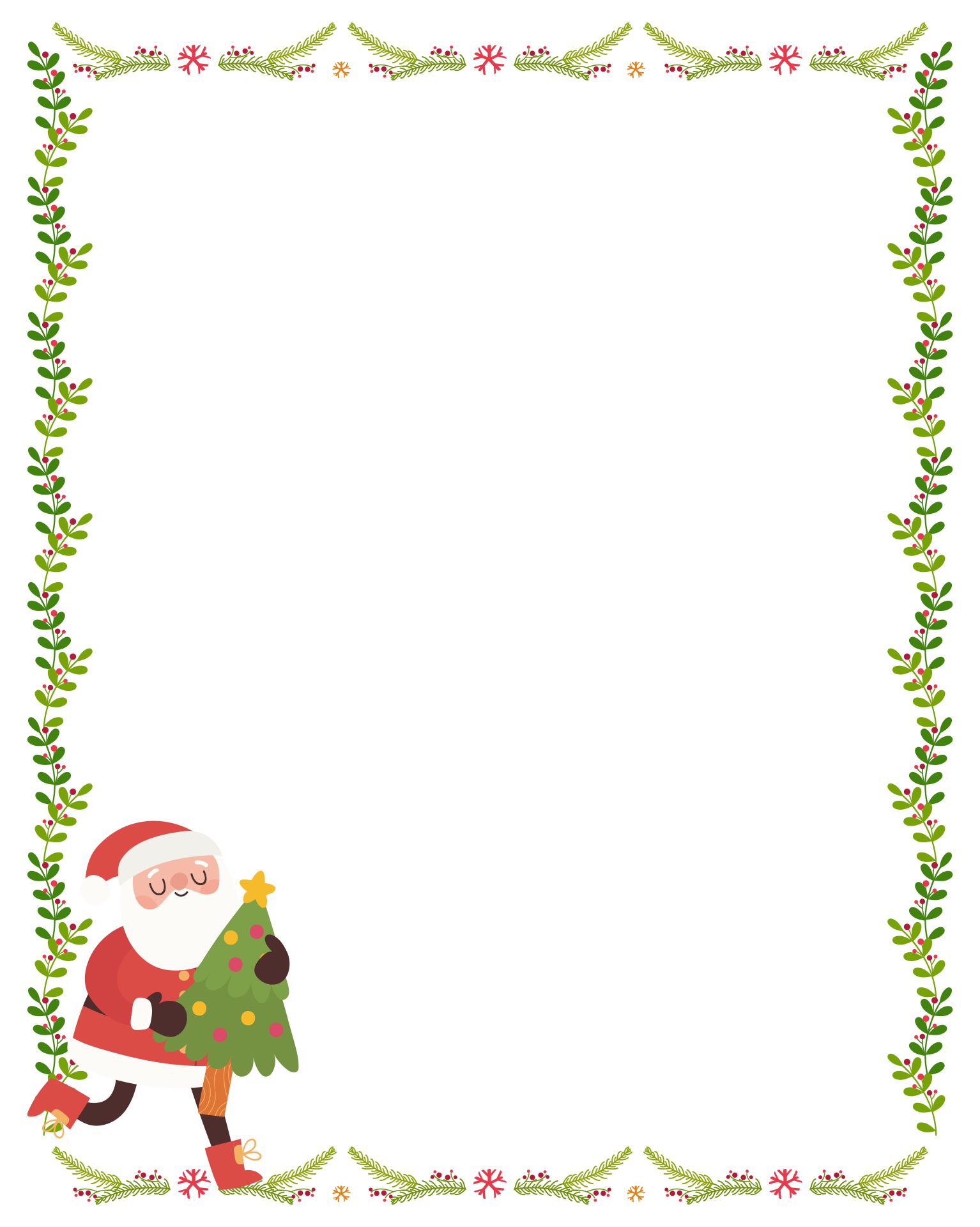 Printable Santa Claus Border Paper