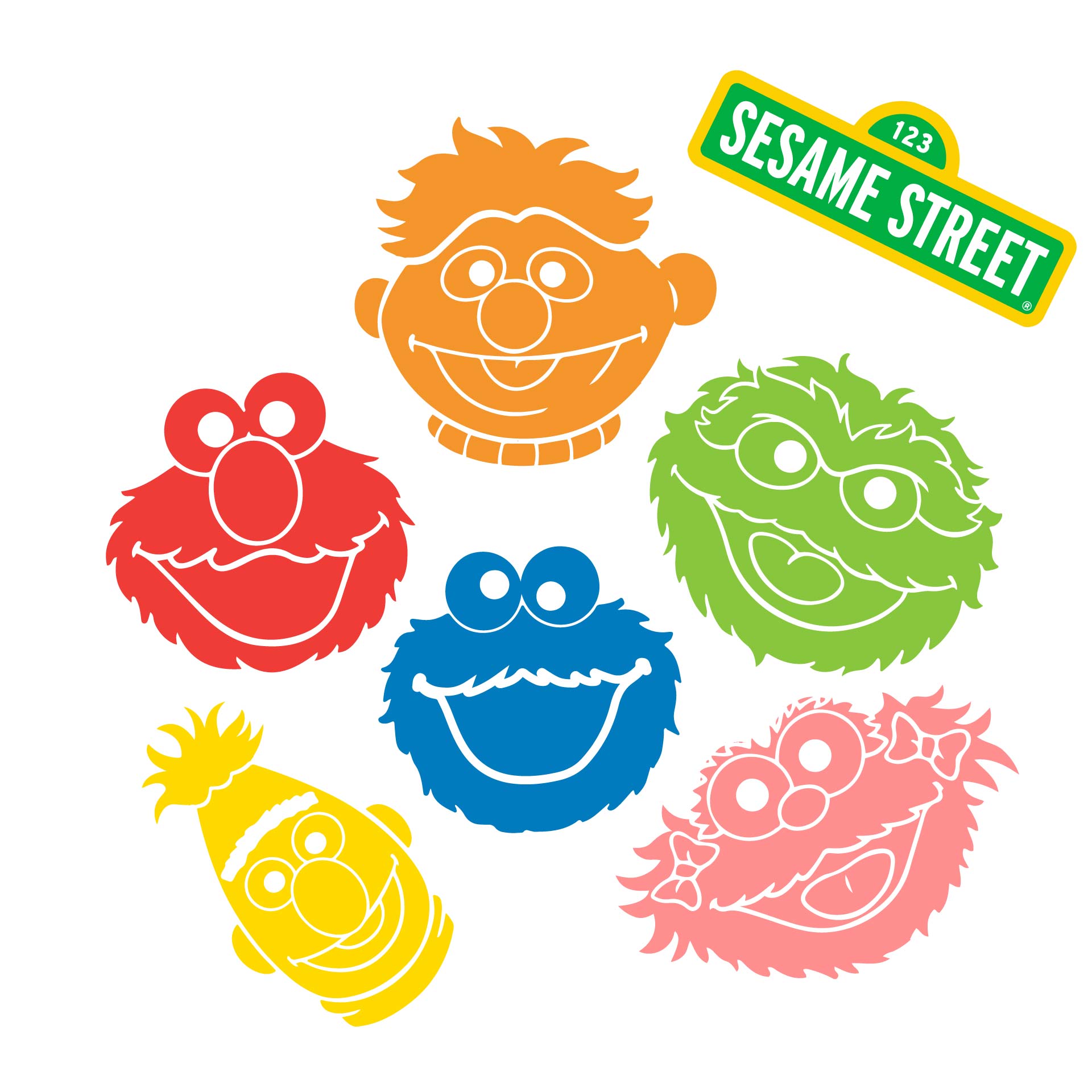 Printable Sesame Street Face Templates