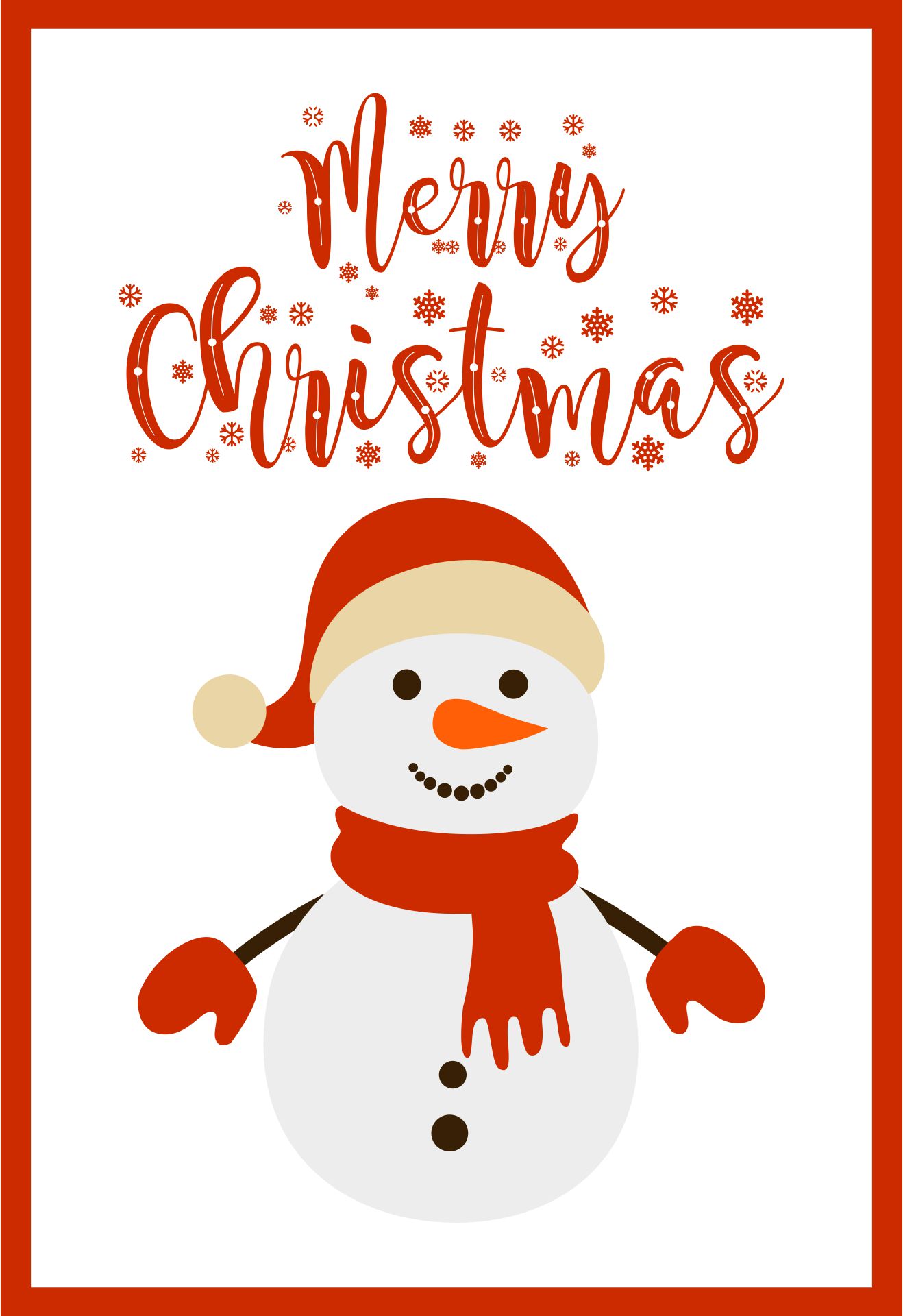 Printable Snowman Christmas Cards